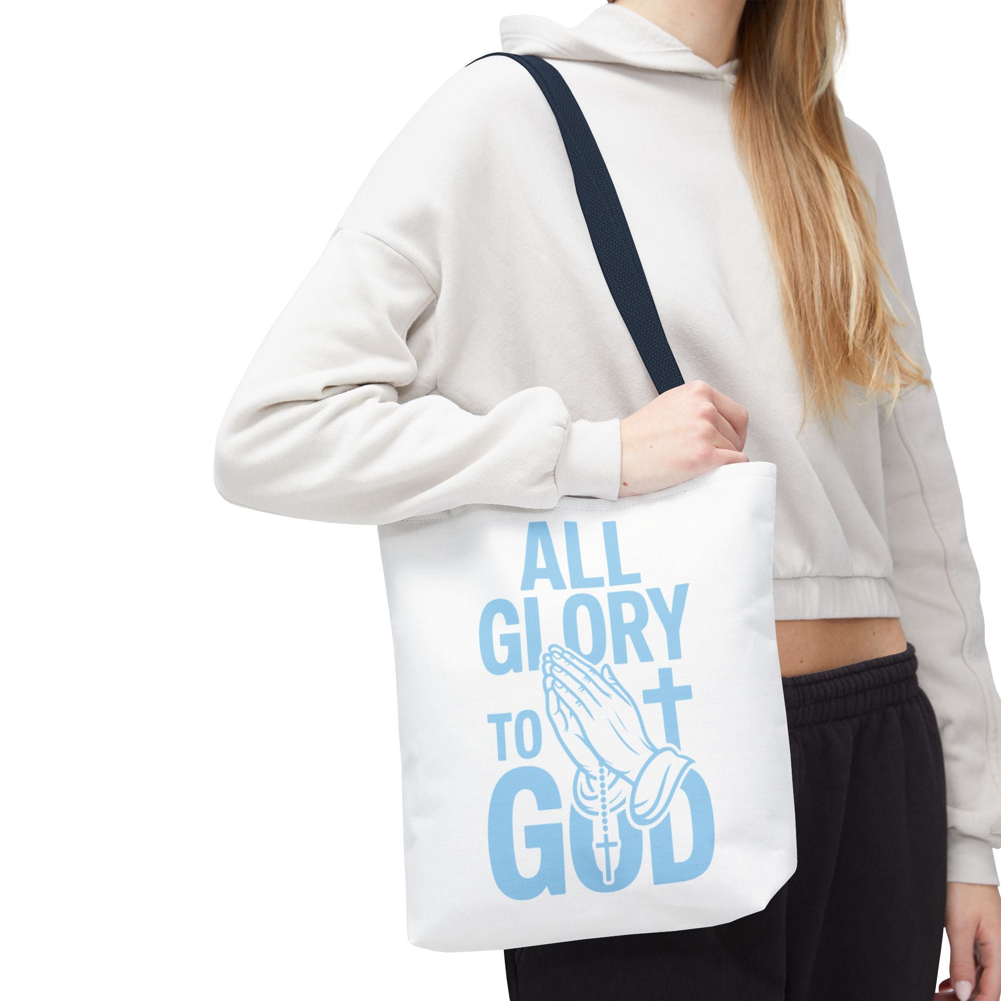Faith-Inspired Tote Bag, All Glory to God, Christian Gift, Reusable Shopping Bag, Inspirational Tote, Church Event Carryall