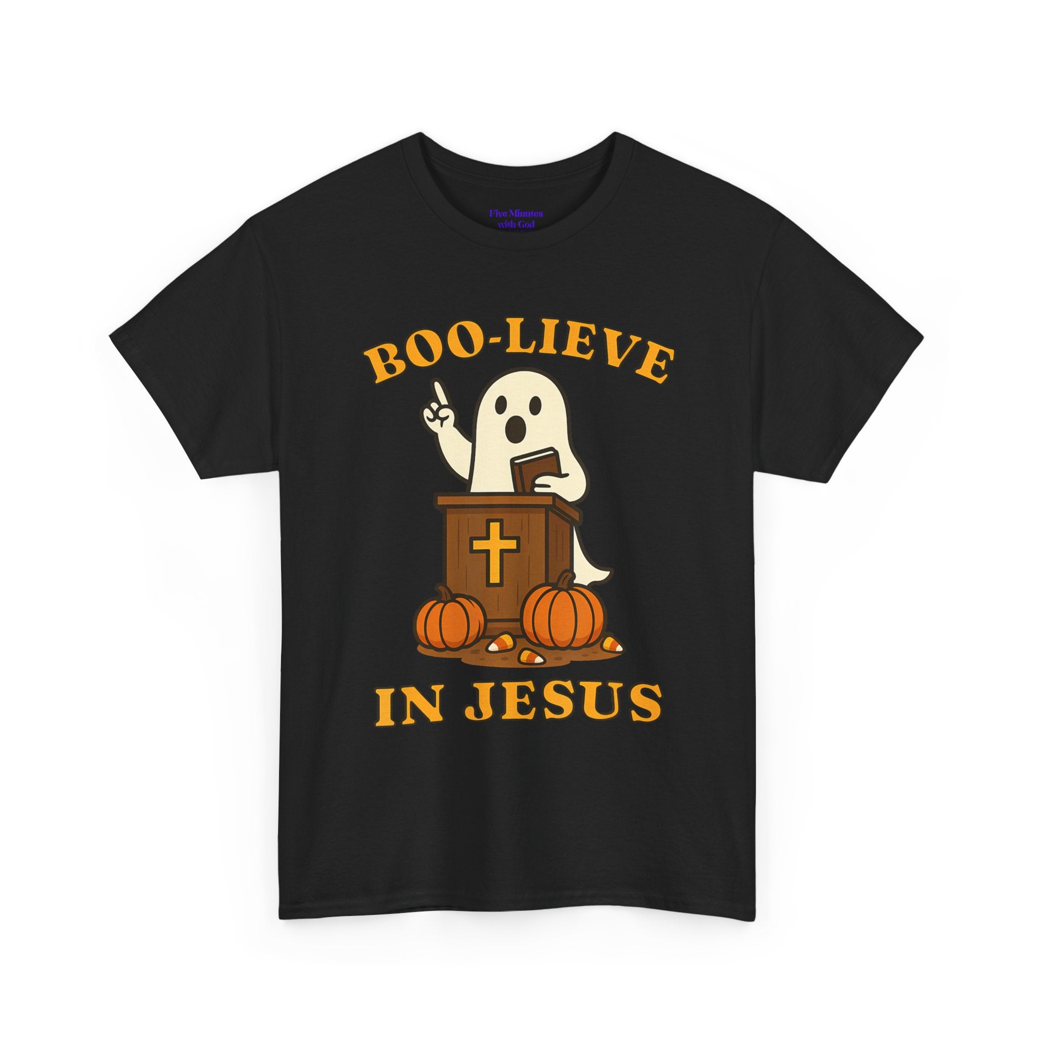 Boo-Lieve in Jesus Tee, Halloween Shirt, Unisex Cotton Tee, Fall Fashion, Religious T-Shirt, Spooky Season Apparel
