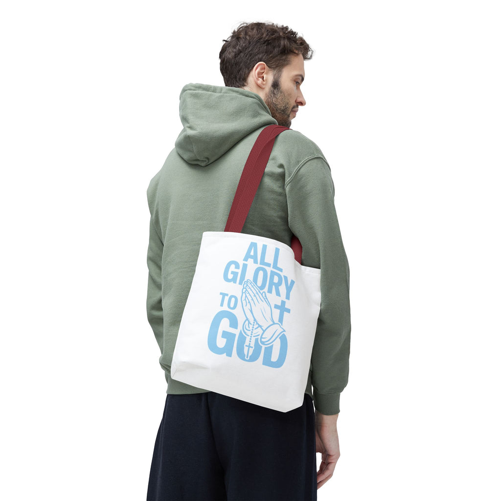 Faith-Inspired Tote Bag, All Glory to God, Christian Gift, Reusable Shopping Bag, Inspirational Tote, Church Event Carryall