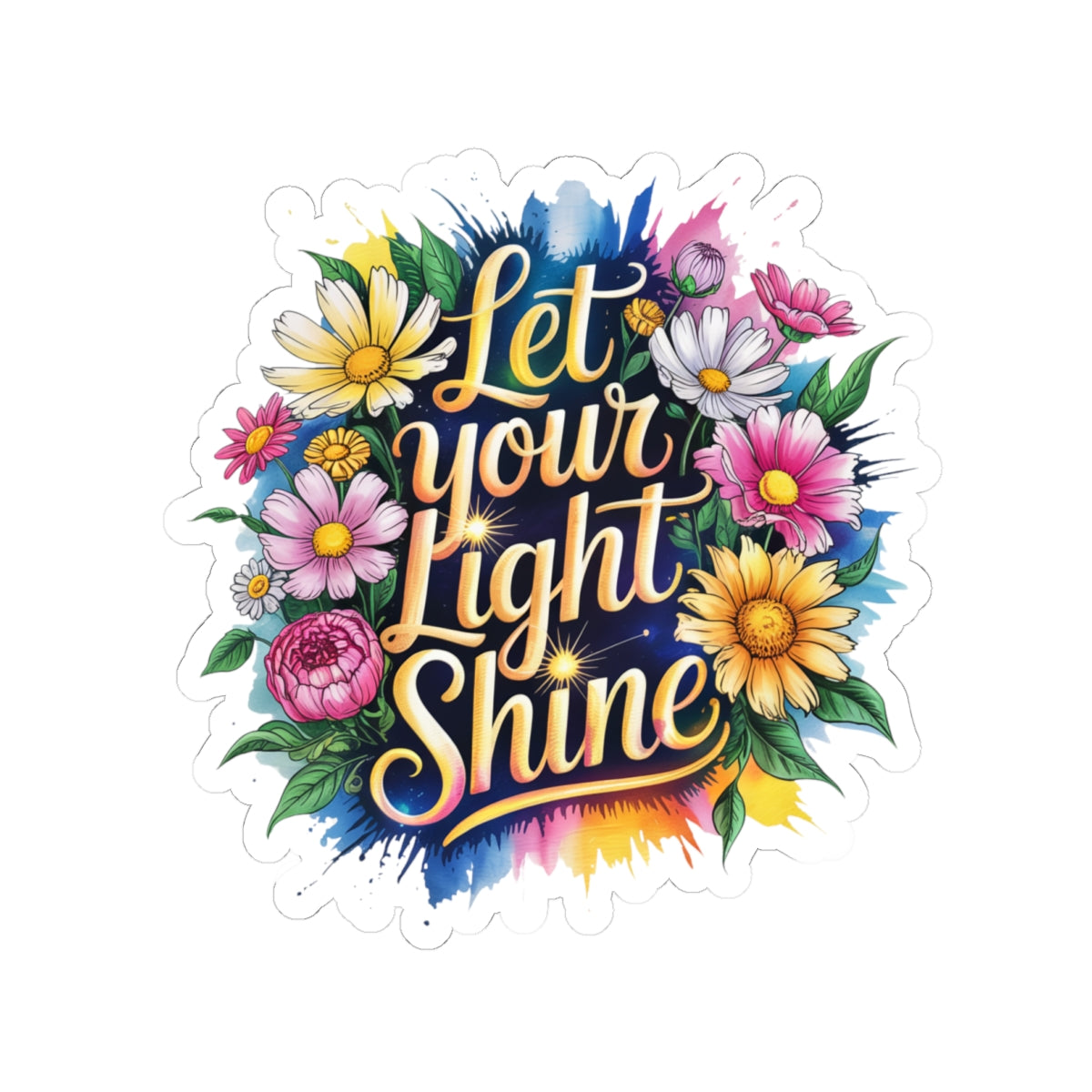 Joyful Floral Stickers, Let Your Light Shine, Positive Affirmation Stickers, Boho Laptop Decor, Flower Power Accessories, Gift for [...]