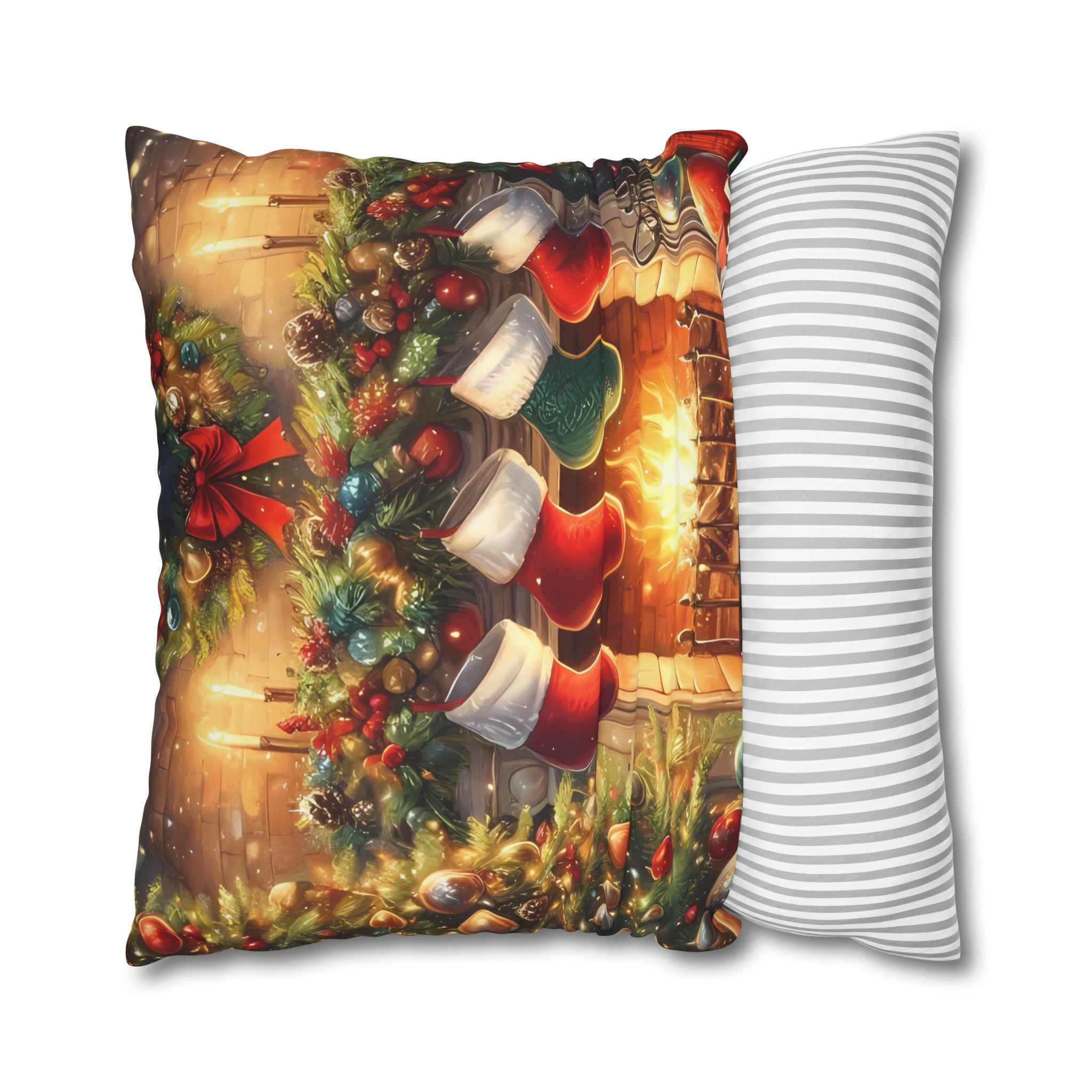 Christmas Stockings Decorative Pillow Cover, Cozy Holiday Home Decor, Festive Cushion for Winter, Gift for Friends & Family