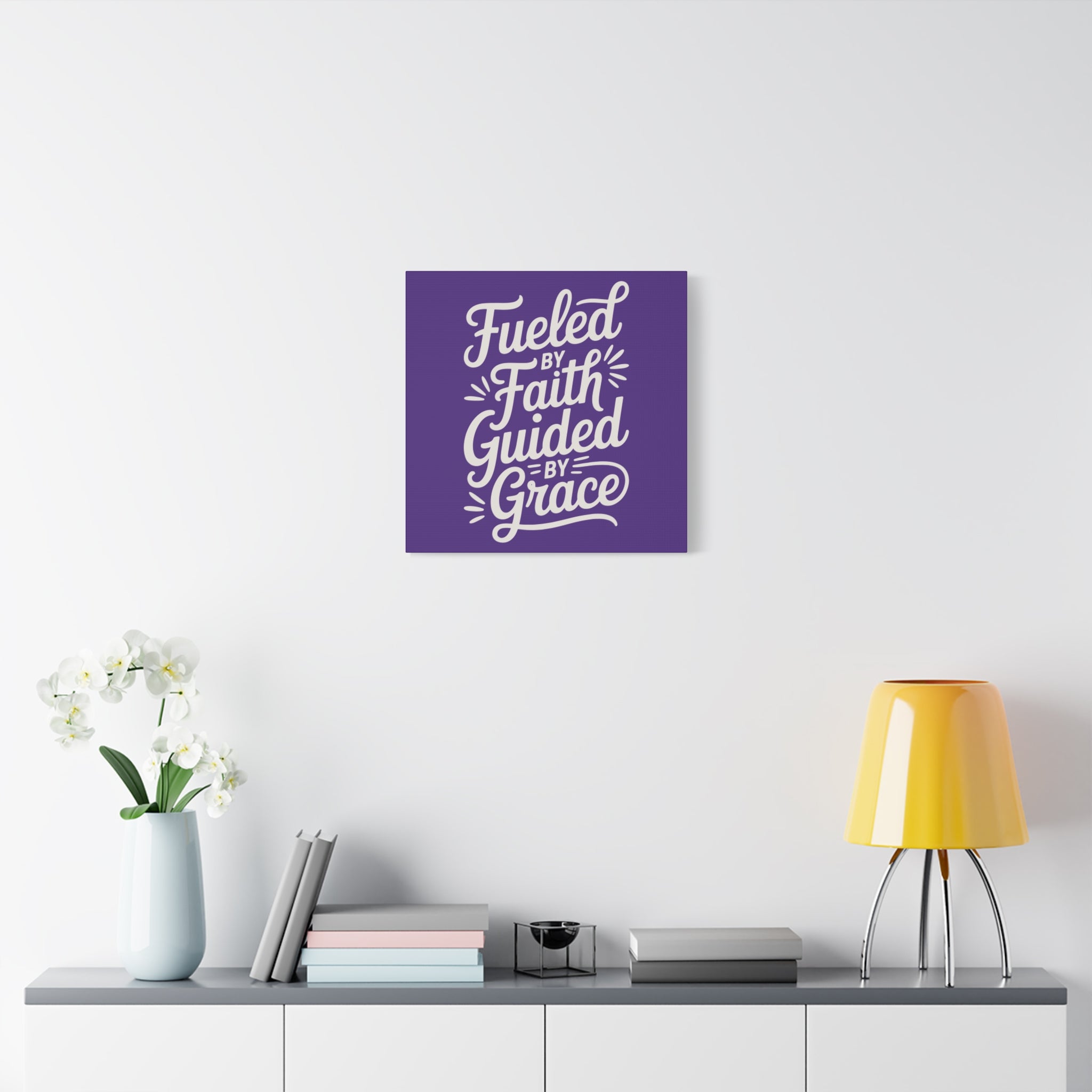 Purple Stretched Canvas Art, Motivational Wall Decor, Home Inspirational Art, Faith-Based Decor, Gift for Faith Lovers