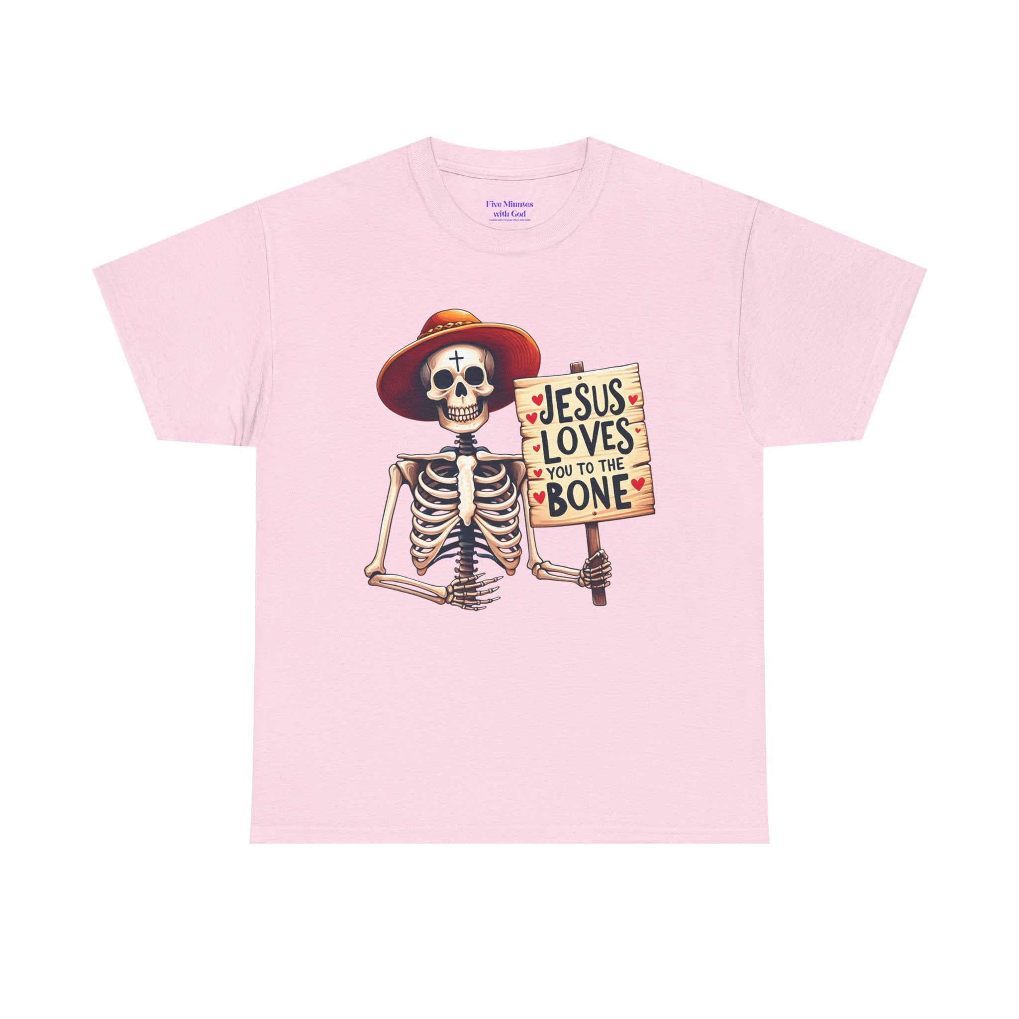 Jesus Loves You to the Bone Tee | Fun Skeleton Shirt, Unisex T-Shirt, Halloween Gift, Faith Apparel, Casual Wear, Holiday Shirt