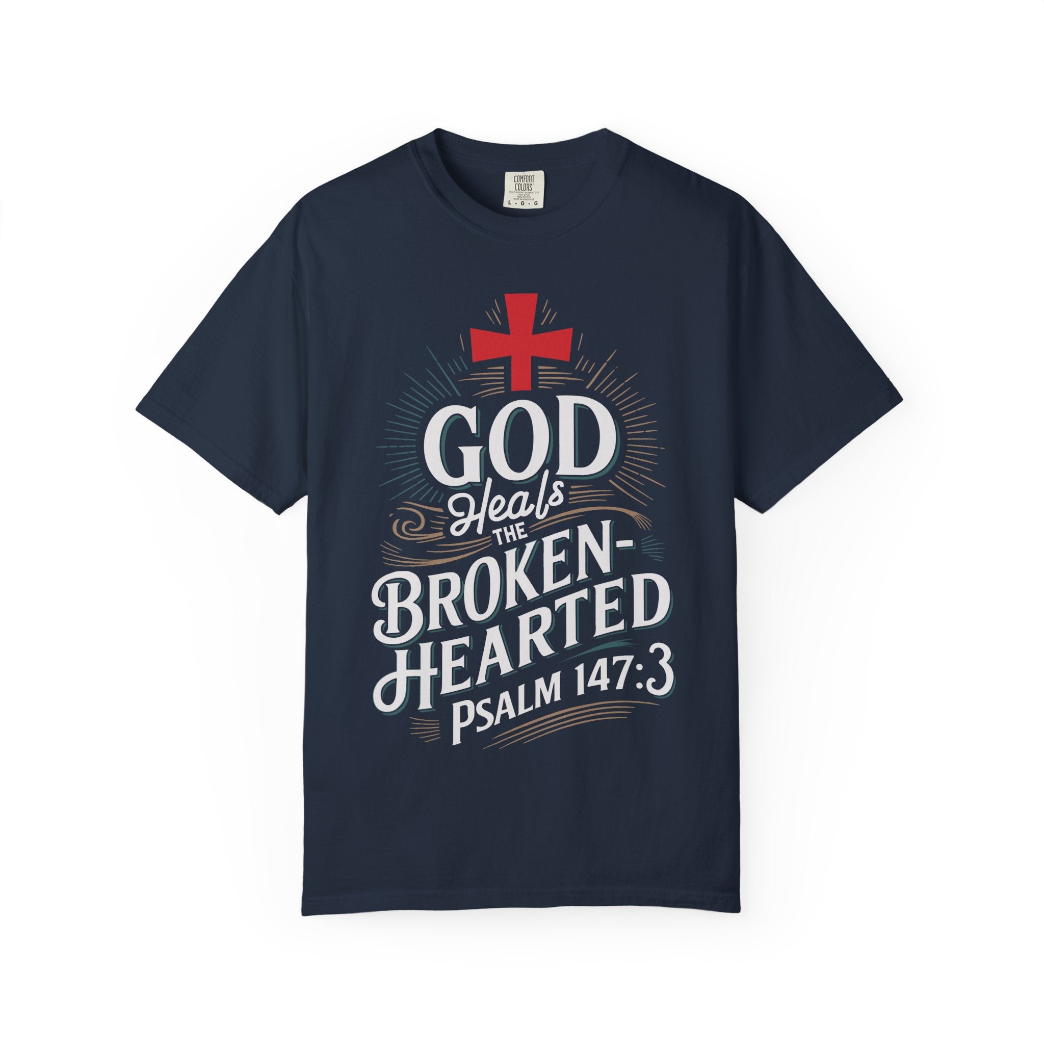 Faith-Inspired Unisex T-Shirt, God Heals The Broken-Hearted Tee