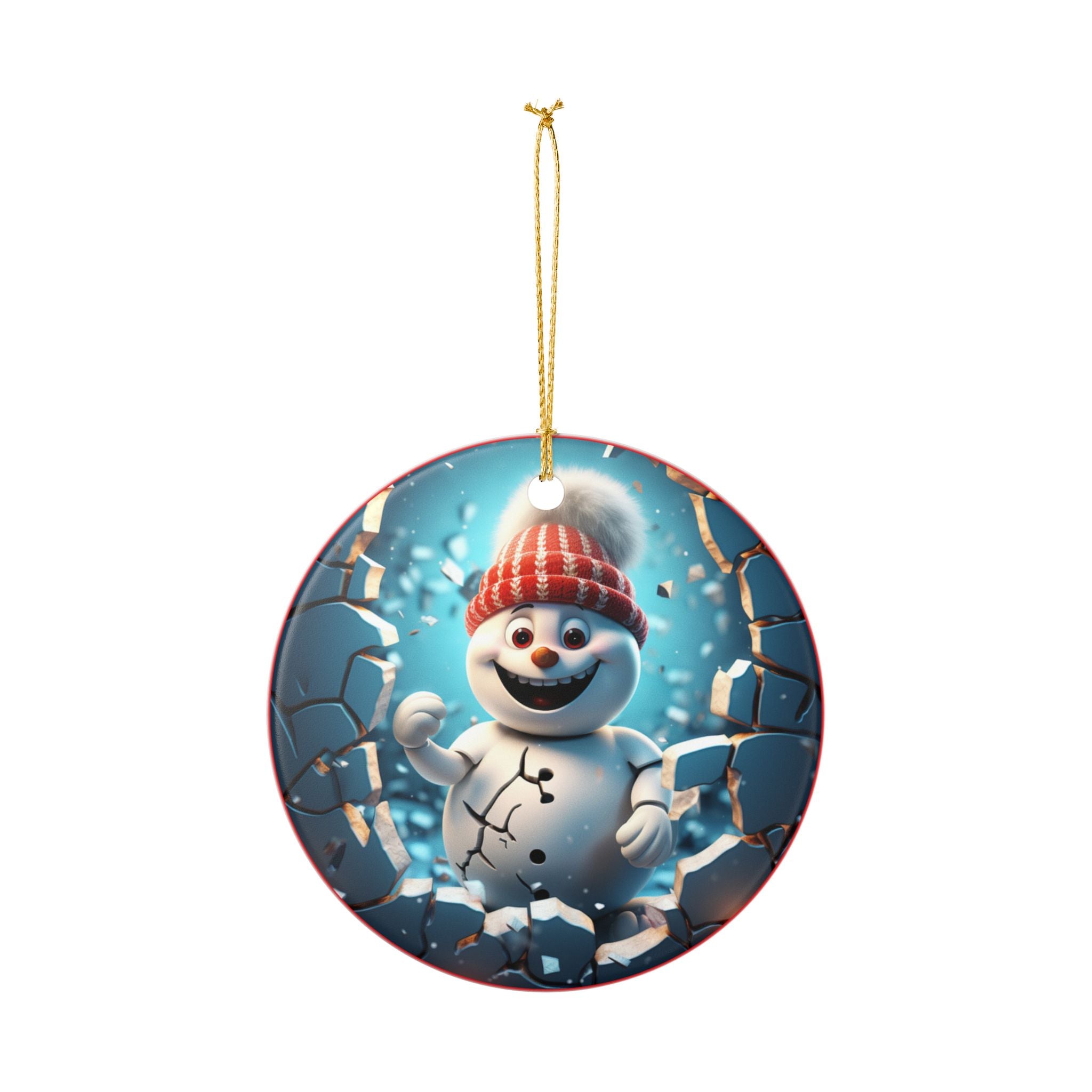 Snowman Ceramic Ornament - Festive Holiday Decoration, Christmas Tree Decor, Winter Wonderland Gift, Unique Seasonal Gift