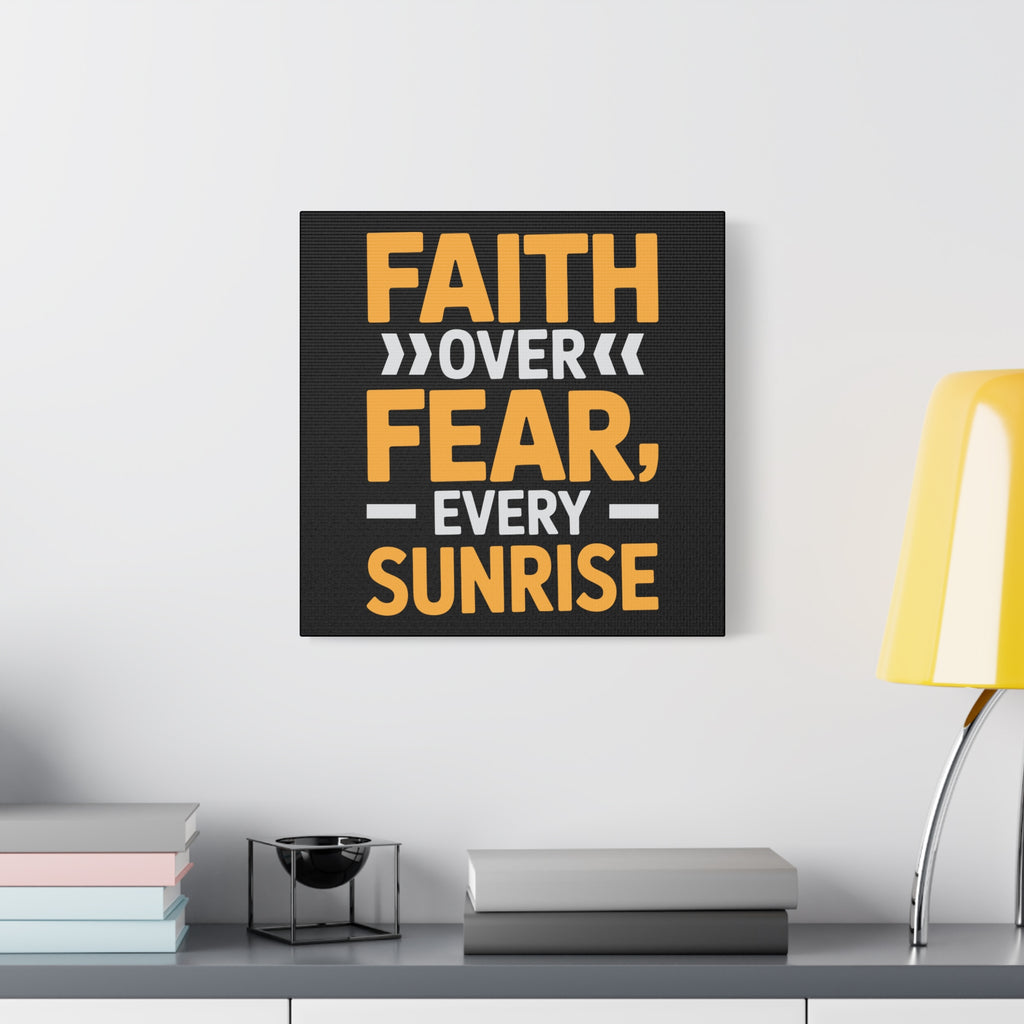 Inspirational Wall Art, Motivation Decor, Faith over Fear Canvas, Uplifting Home Decoration, Perfect Gift for New Beginnings