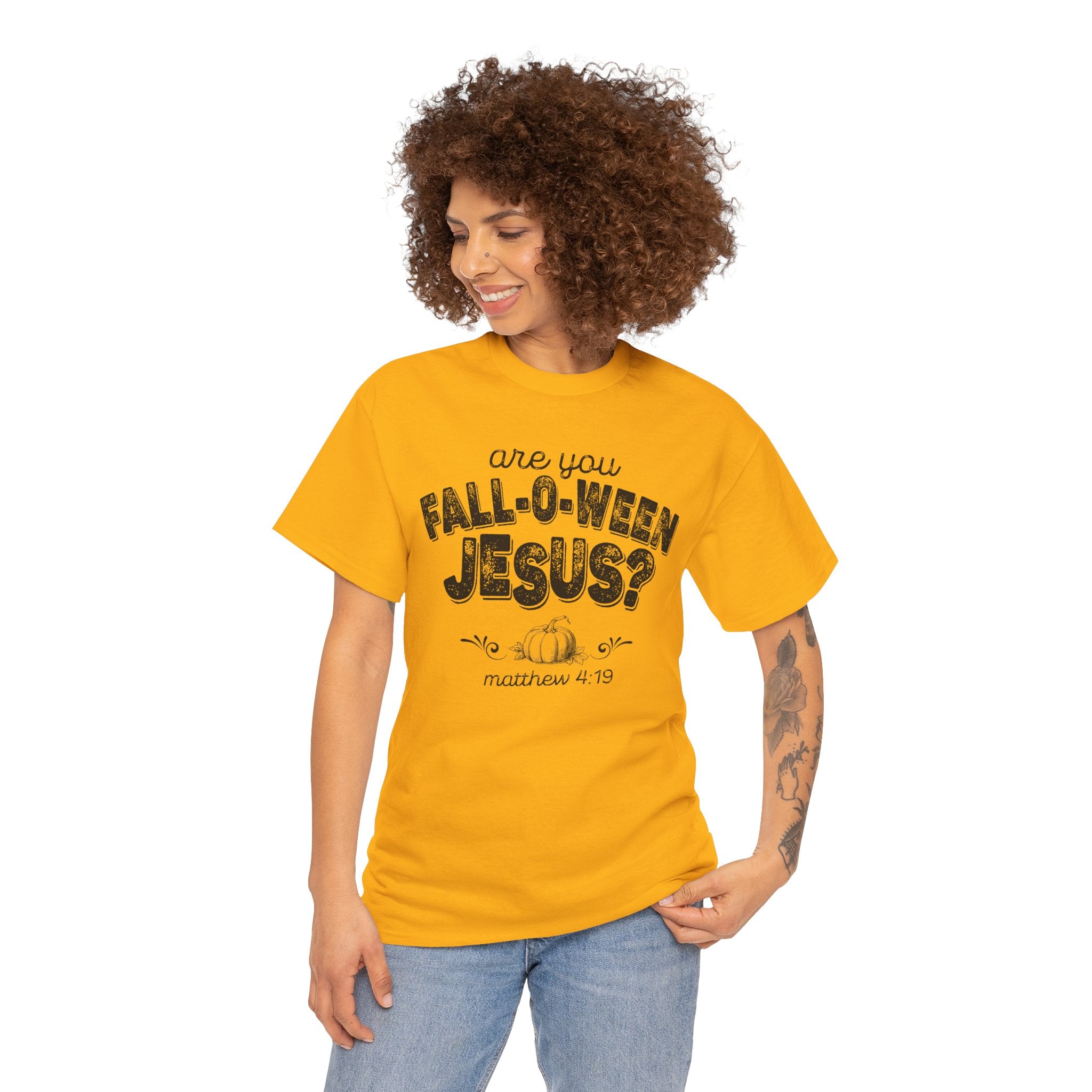 Fall-Themed Tee, Are You Fall-O-Ween Jesus, Unisex Cotton Shirt, Funny Fall Apparel, Halloween T-Shirt, Thanksgiving Gift Ideas