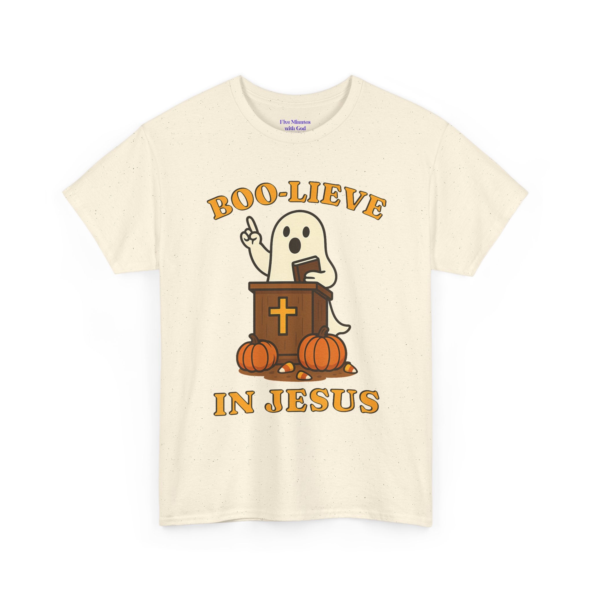 Boo-Lieve in Jesus Tee, Halloween Shirt, Unisex Cotton Tee, Fall Fashion, Religious T-Shirt, Spooky Season Apparel