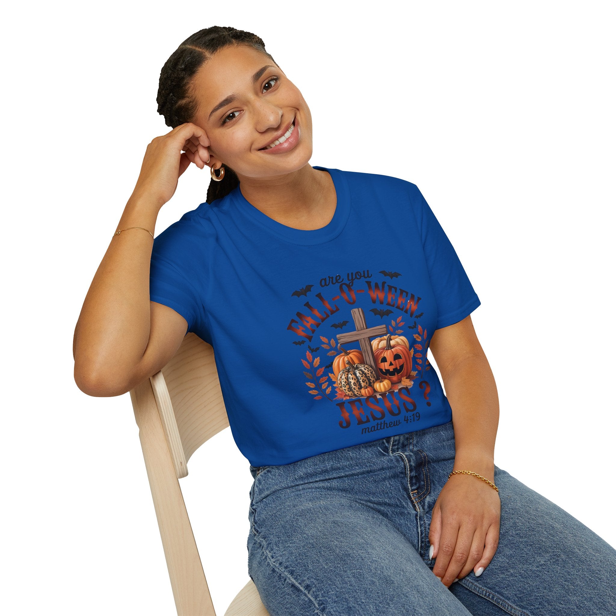 Fall-O-Ween Jesus Unisex T-Shirt, Halloween Tee, Christian Apparel, Fall Shirt, Pumpkin T-Shirt, Autumn Clothing