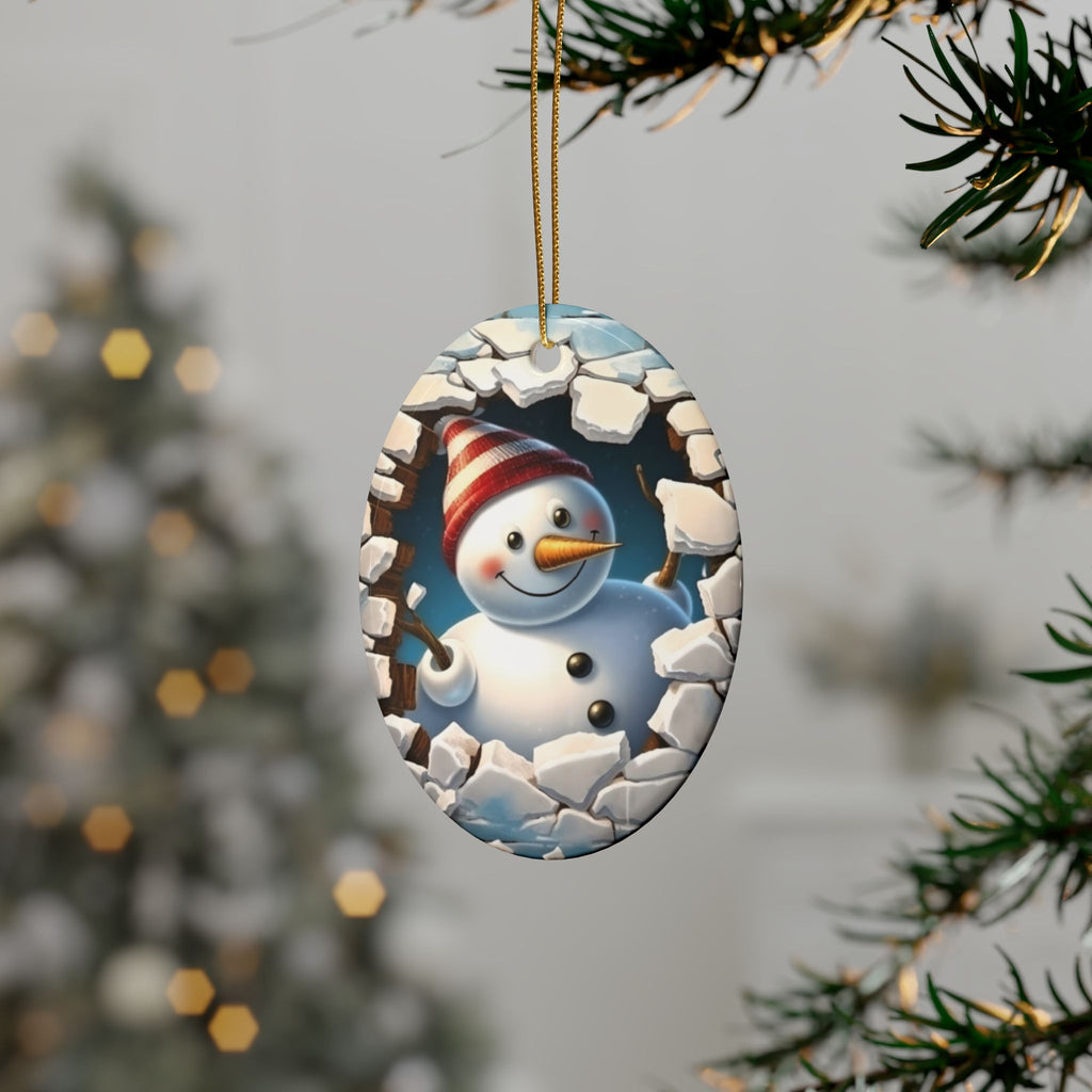 Heart-Shaped Snowman Ceramic Ornaments | Winter Decorations, Christmas Gifts, Holiday Decor, Keepsake Ornaments, Festive Home Accents