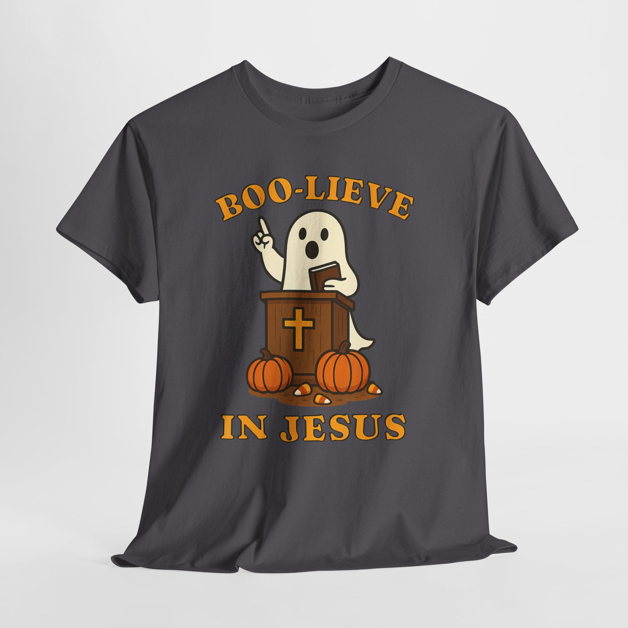 Boo-Lieve in Jesus Tee, Halloween Shirt, Unisex Cotton Tee, Fall Fashion, Religious T-Shirt, Spooky Season Apparel