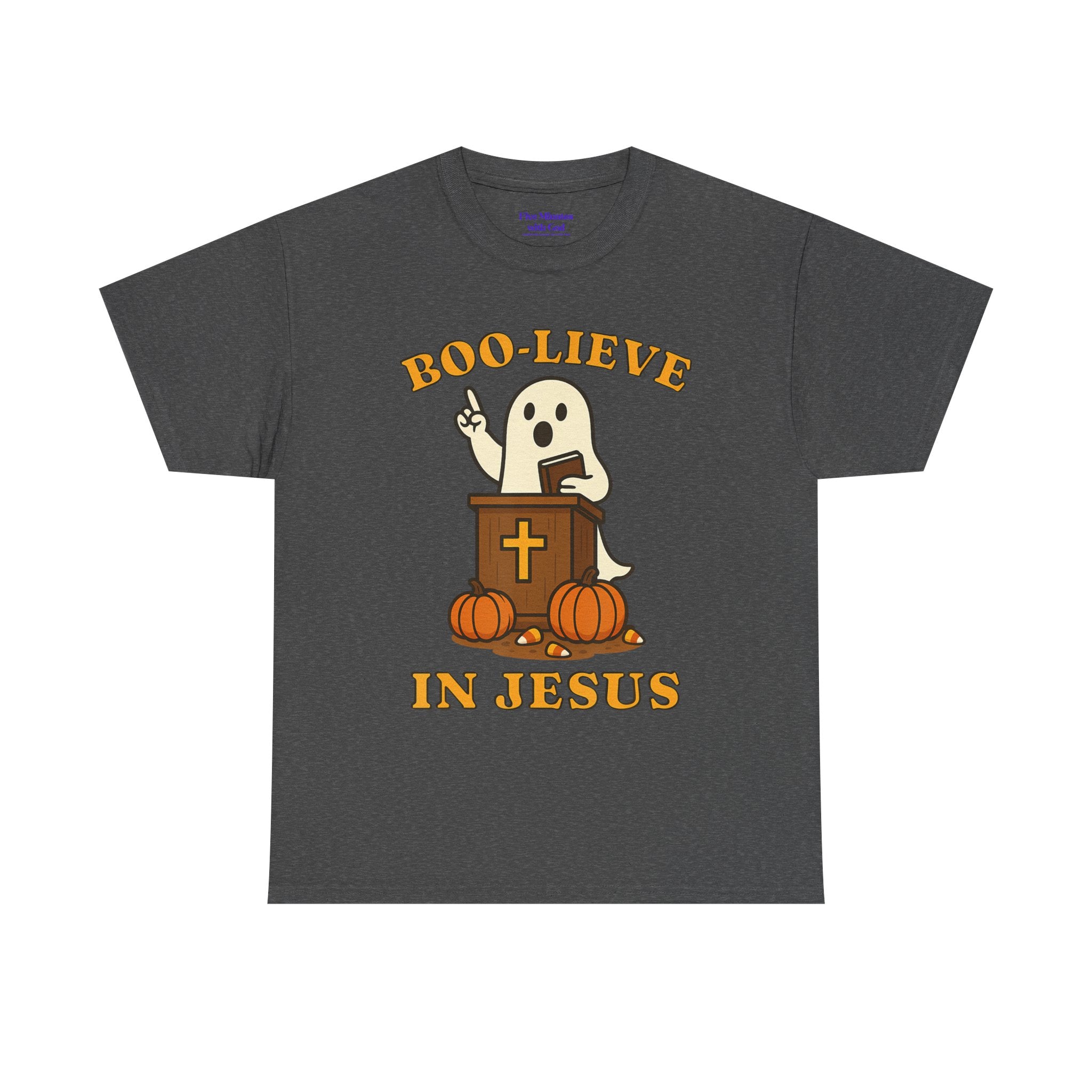 Boo-Lieve in Jesus Tee, Halloween Shirt, Unisex Cotton Tee, Fall Fashion, Religious T-Shirt, Spooky Season Apparel