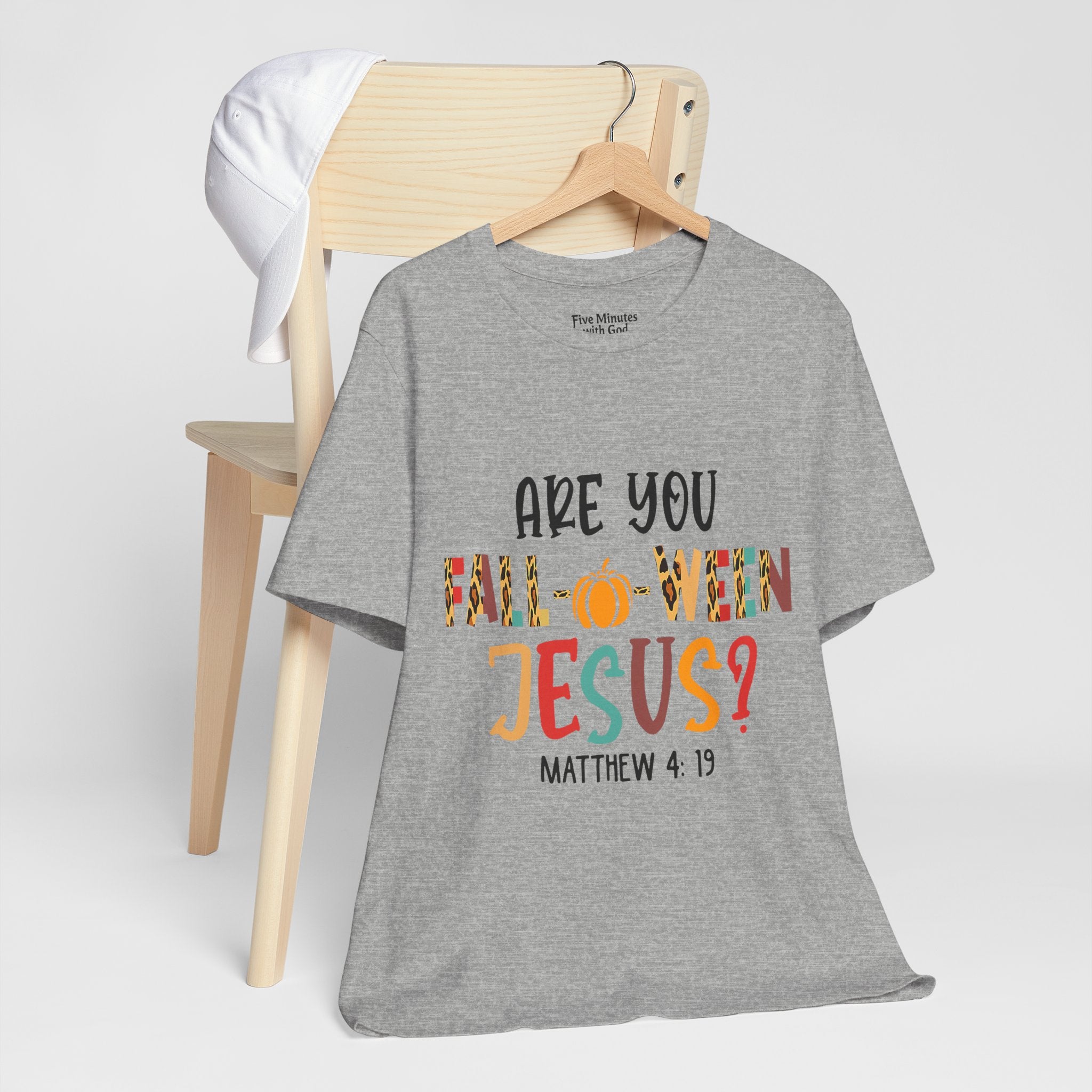 Fall-Themed Jesus Tee | Unisex Jersey Short Sleeve T-Shirt, Halloween Church Wear, Faith-Based Gift, Cozy Casual Top