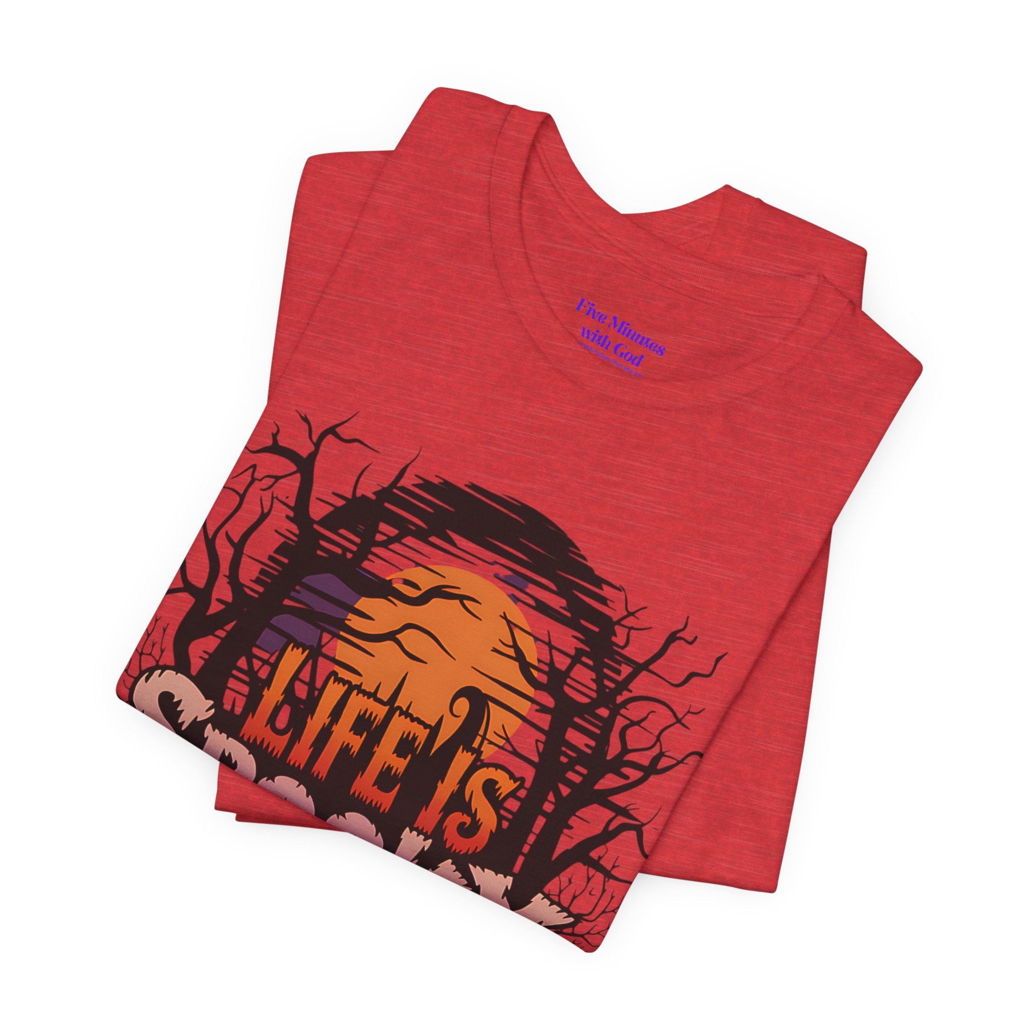 Spooky Jesus Tee - Short Sleeve Unisex Jersey Shirt, Halloween Apparel, Faith-Based Gift, Casual Wear, Everyday Comfort