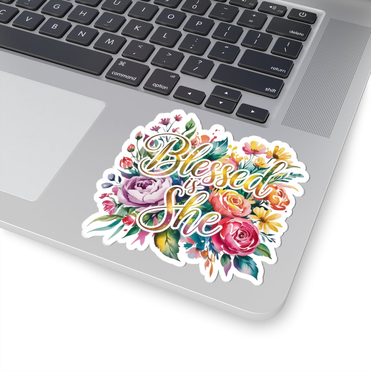 Blessed is She Floral Stickers, Inspirational Kiss-Cut Stickers for Laptops, Journals, Gifts for Her, Christian Decor