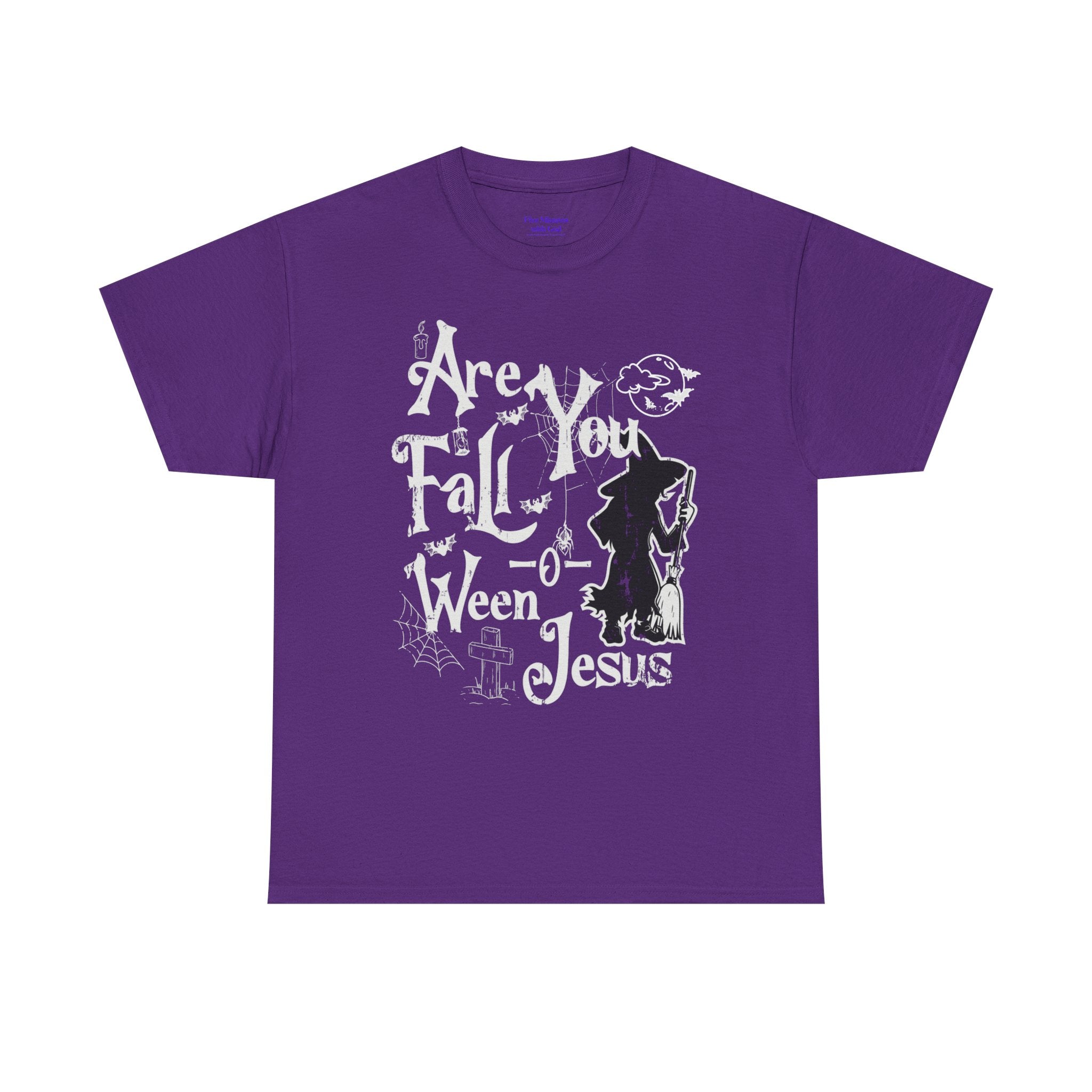 Fall-Themed Unisex Heavy Cotton Tee - Halloween, Jesus Celebration, Autumn Vibes, Casual Wear, Gift Idea