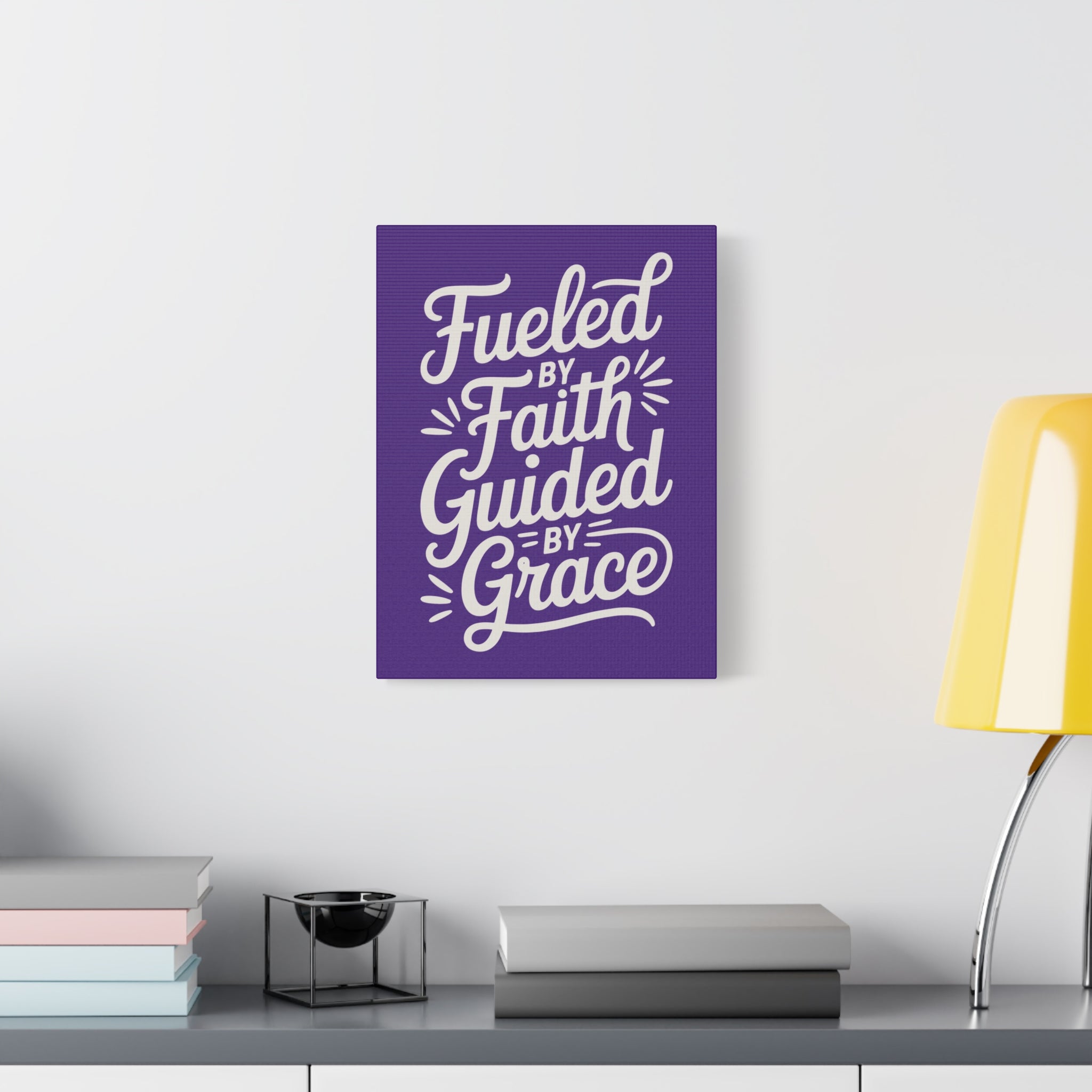 Purple Stretched Canvas Art, Motivational Wall Decor, Home Inspirational Art, Faith-Based Decor, Gift for Faith Lovers