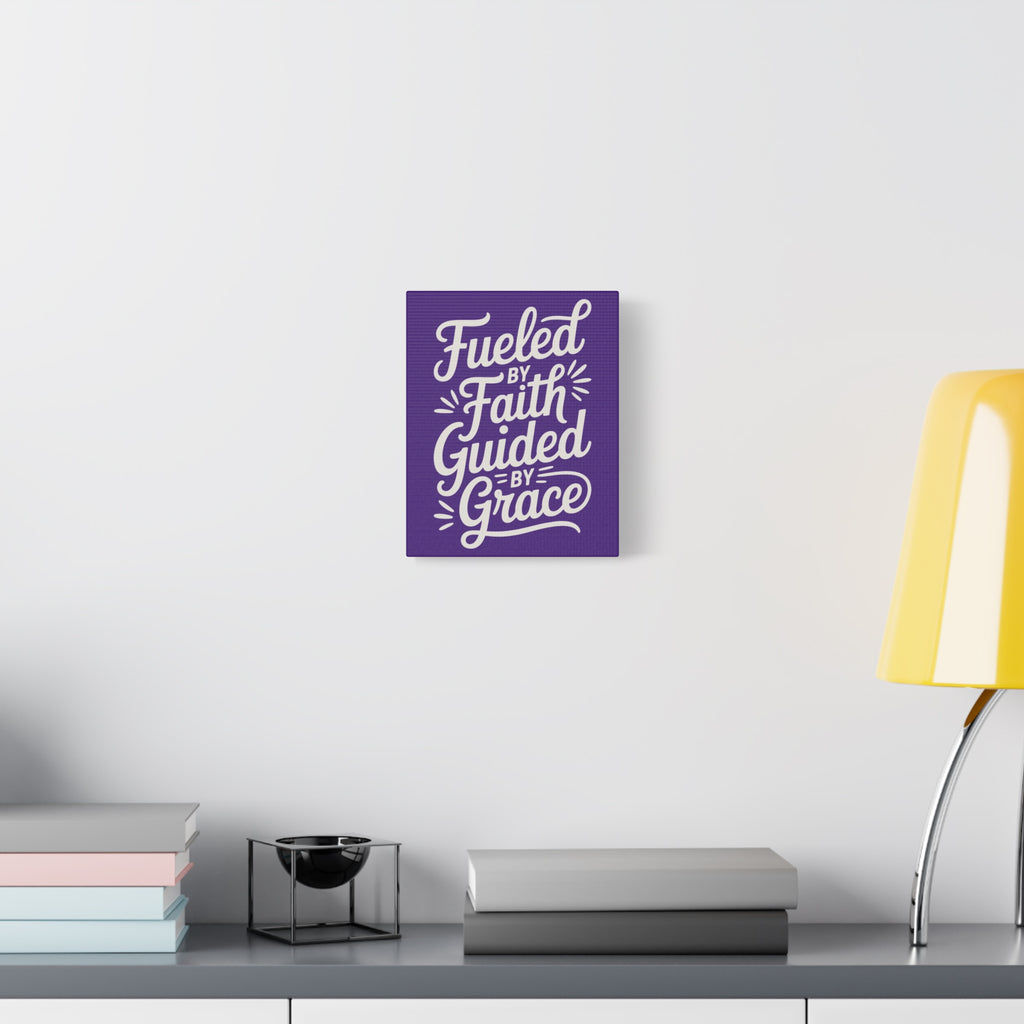Purple Stretched Canvas Art, Motivational Wall Decor, Home Inspirational Art, Faith-Based Decor, Gift for Faith Lovers