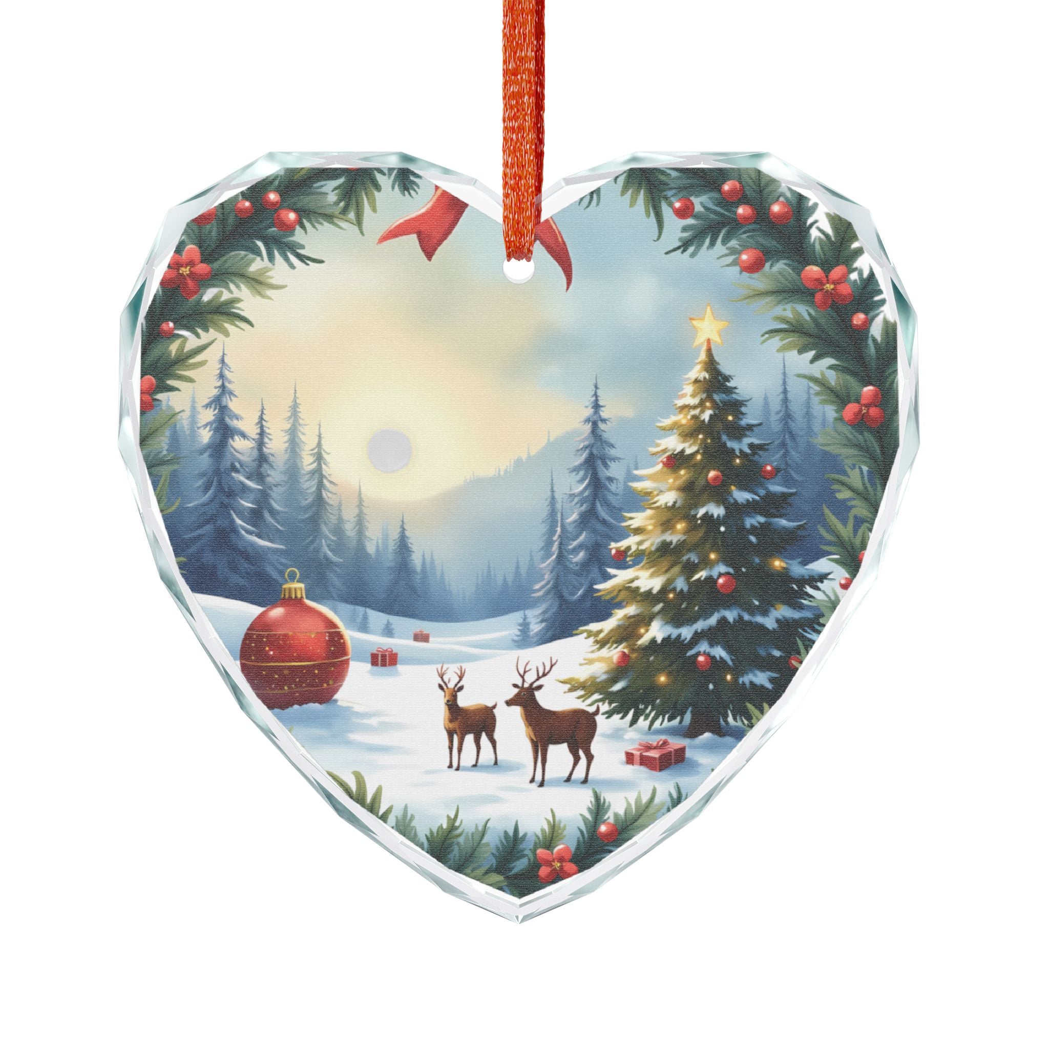 Heart-Shaped Christmas Ornament, Winter Wonderland Decor, Holiday Keepsake for Tree, Gift Idea for Christmas, Unique Seasonal Decor