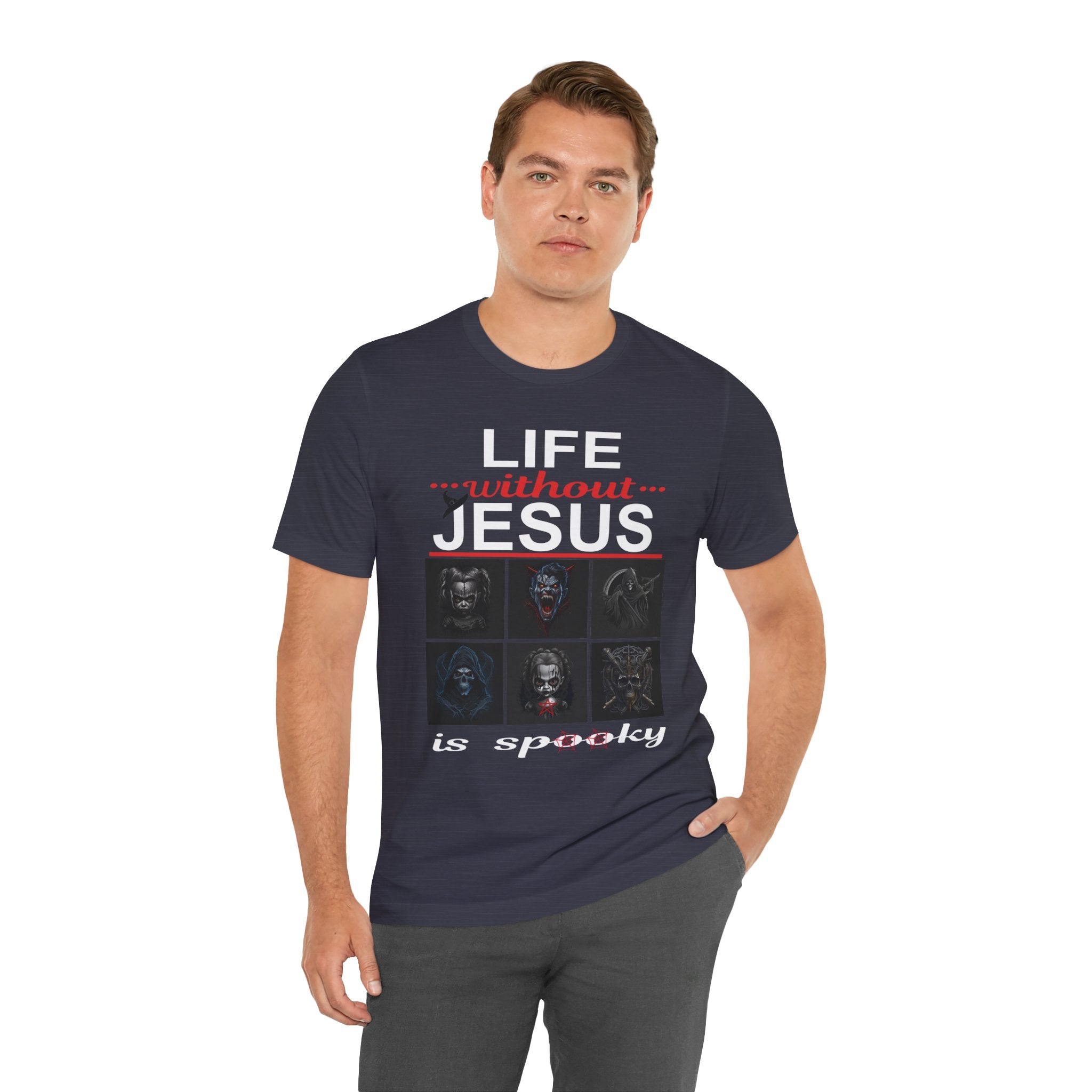 Funny Christian Tee - 'Life Without Jesus is Spooky' Unisex Jersey Short Sleeve T-Shirt, Faith Apparel, Religious Gift, Halloween Tee, [...]