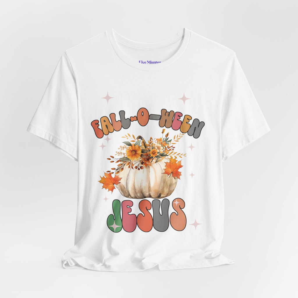 Fall-Themed Jesus Tee, Unisex Jersey T-Shirt, Cozy Autumn Apparel, Thanksgiving Gift, Fall Celebration Shirt, Christian Fashion