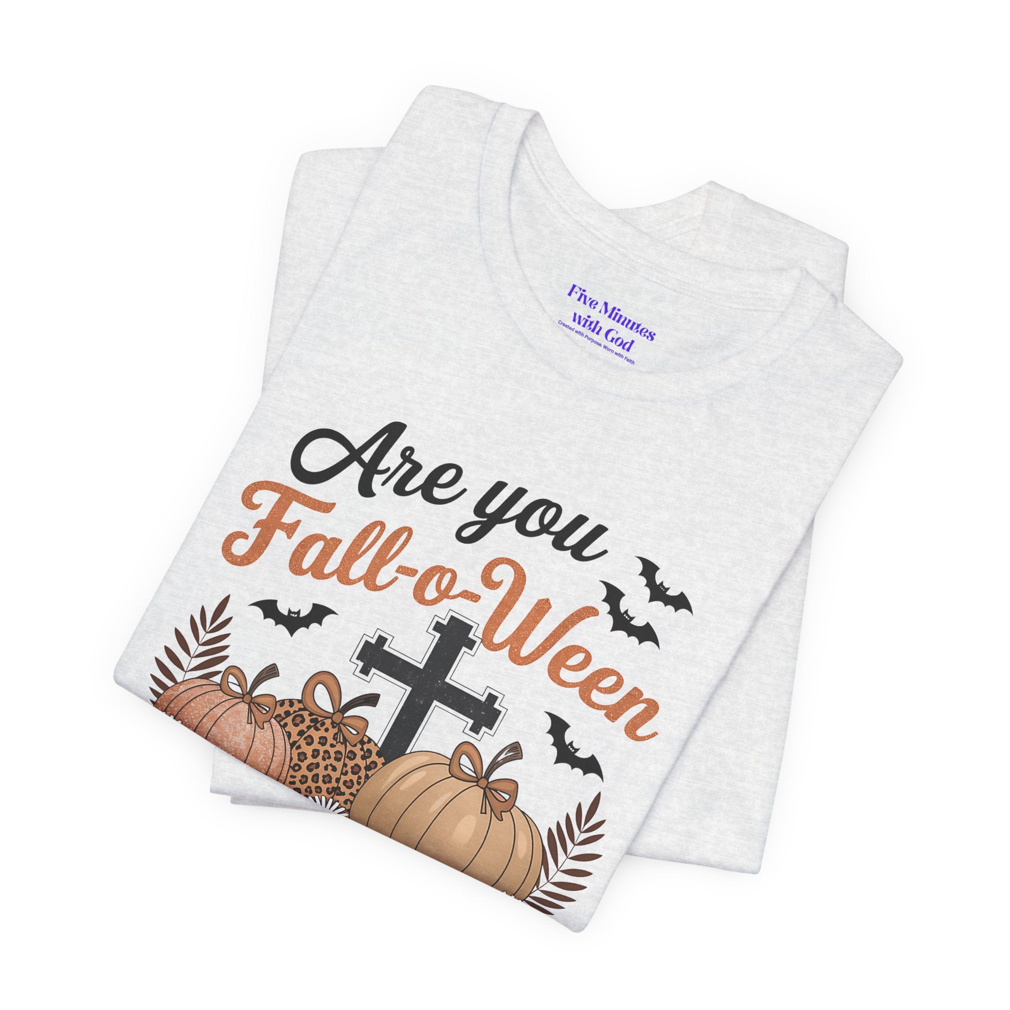 Fall-themed Christian Tee, Are You Fall-o-Ween Jesus?, Unisex Halloween Shirt, Autumn Faith T-Shirt, Pumpkin Design Top