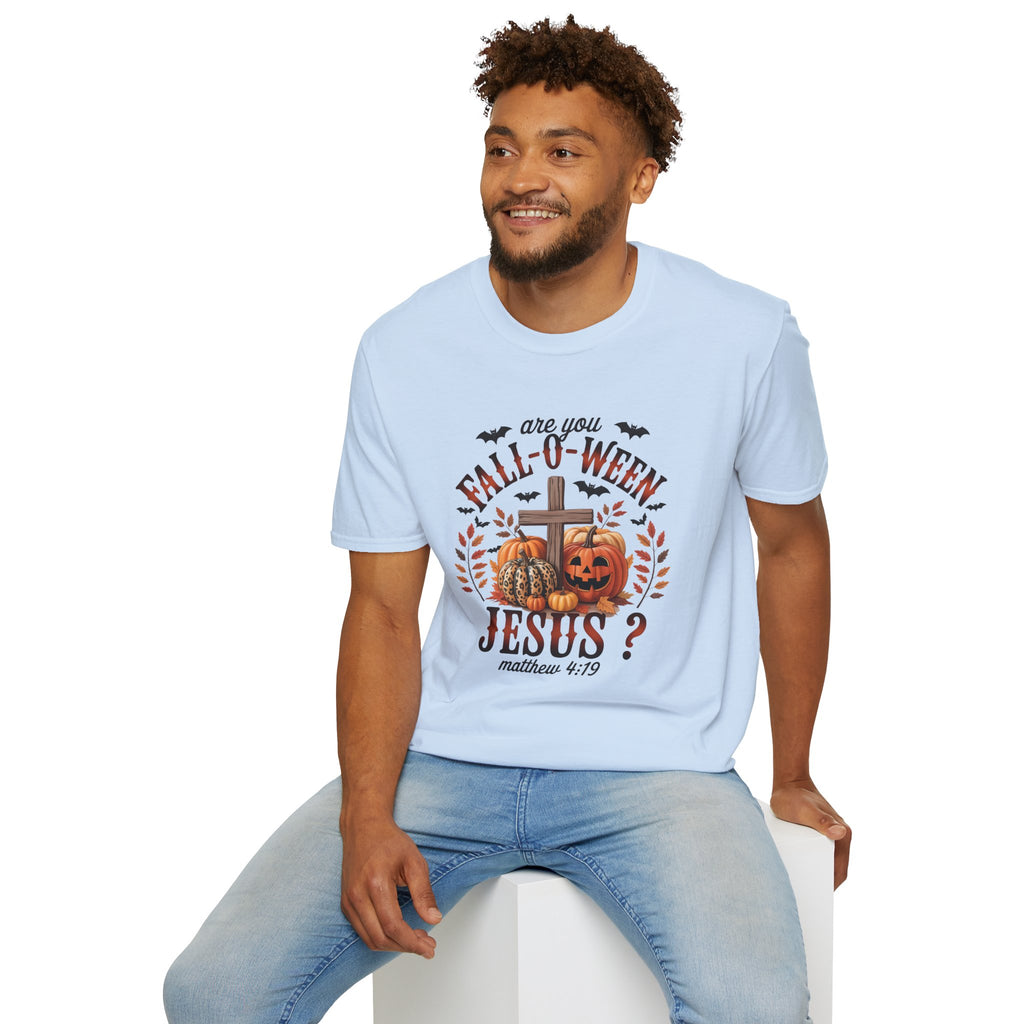 Fall-O-Ween Jesus Unisex T-Shirt, Halloween Tee, Christian Apparel, Fall Shirt, Pumpkin T-Shirt, Autumn Clothing