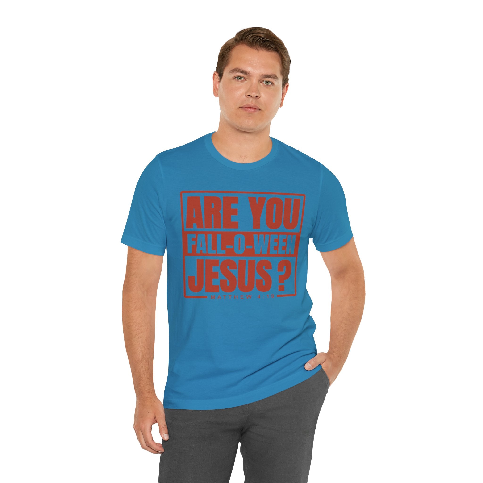 Fall-O-Ween Jesus Tee, Unisex Christian T-shirt, Faith-Based Apparel, Halloween Gospel Shirt, Religious Casual Wear