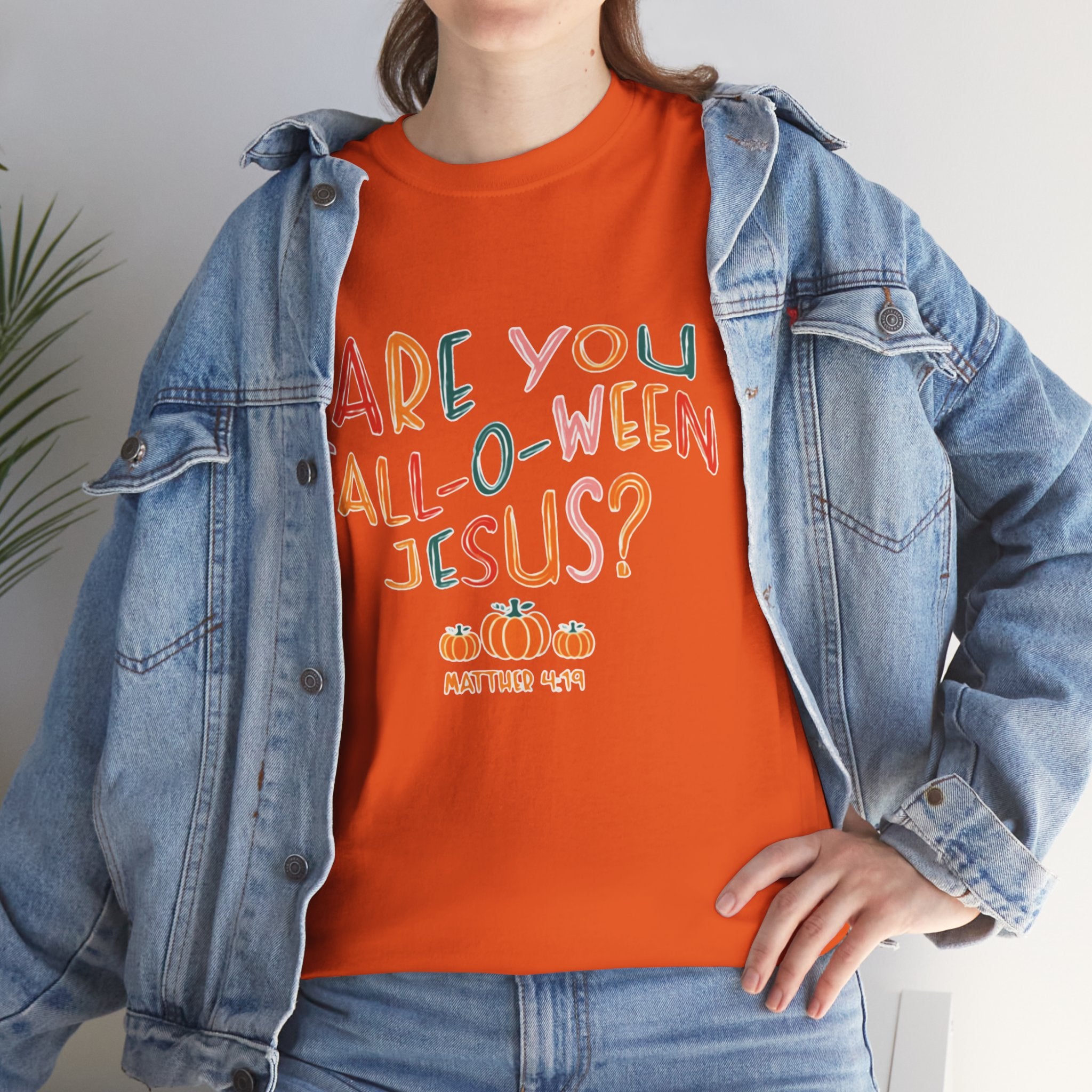 Unisex Fall-O-Ween Jesus Tee, Halloween T-Shirt, Christian Apparel, Autumn Fashion, Fun Holiday Shirt, Pumpkin Theme