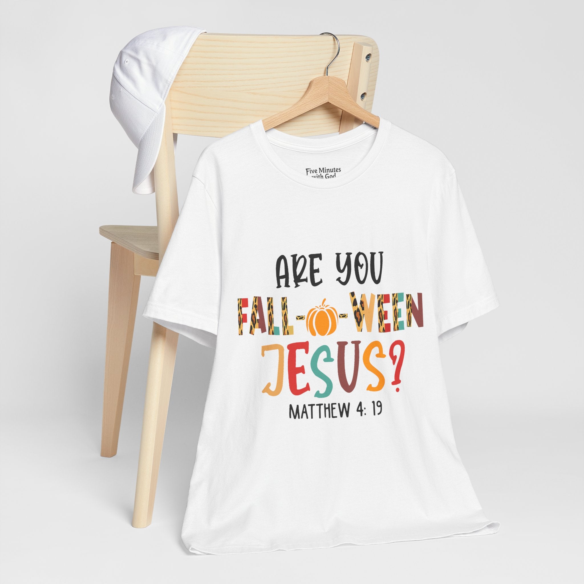 Fall-Themed Jesus Tee | Unisex Jersey Short Sleeve T-Shirt, Halloween Church Wear, Faith-Based Gift, Cozy Casual Top