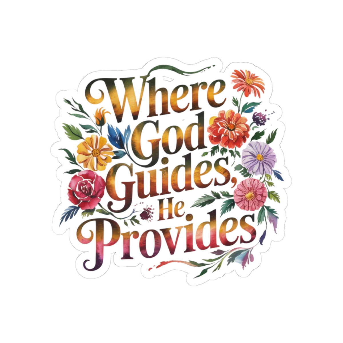 Floral Inspirational Stickers, Laptop Decals, Pastel Aesthetic Decor, Gift for Encouragement, Christian Faith Stickers