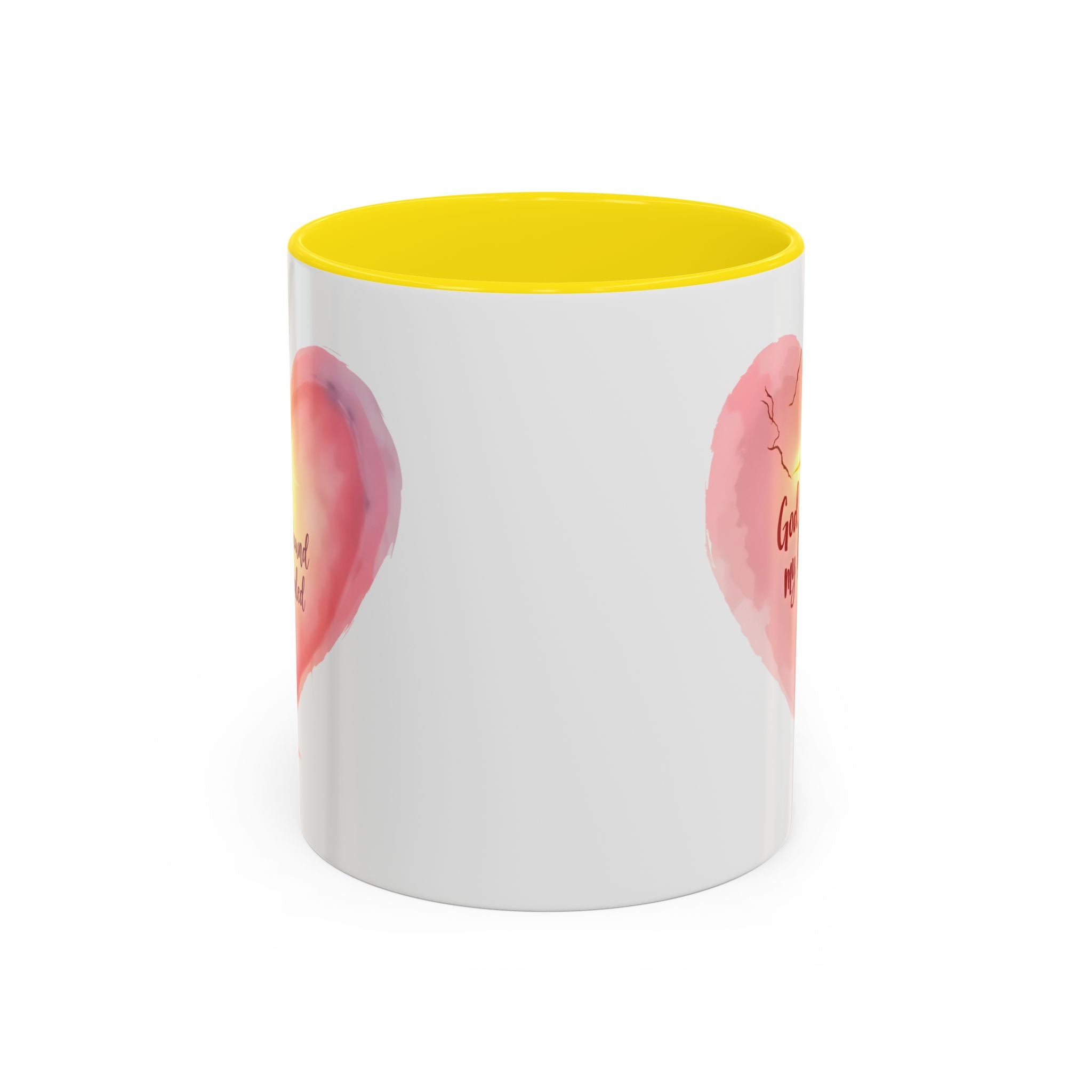 God Heals My Broken Heart Mug, Inspirational Coffee Cup, Heart Design Gift, Christian Faith Mug, Encouragement & Support Beverage