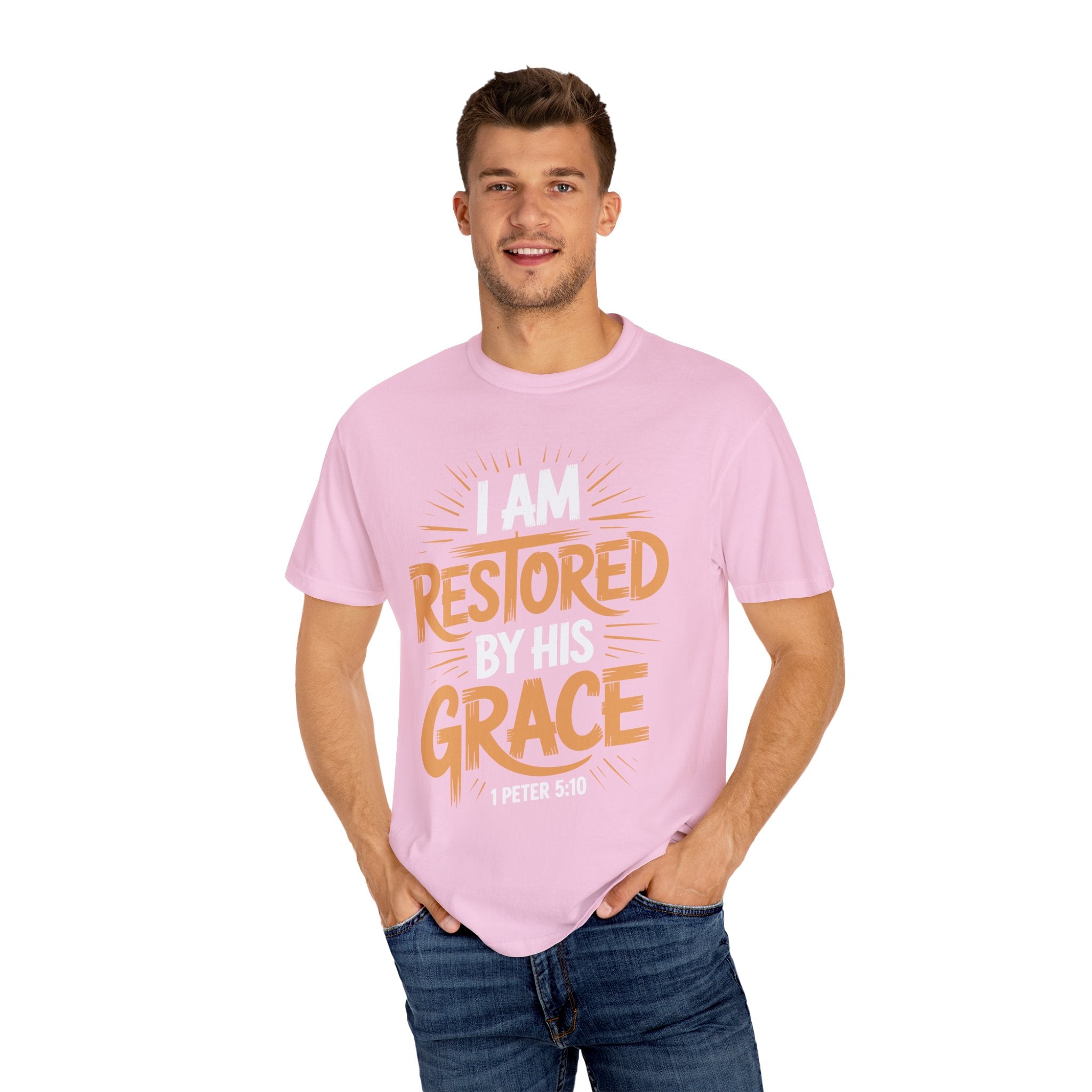 I Am Restored By His Grace Inspirational Graphic Tee