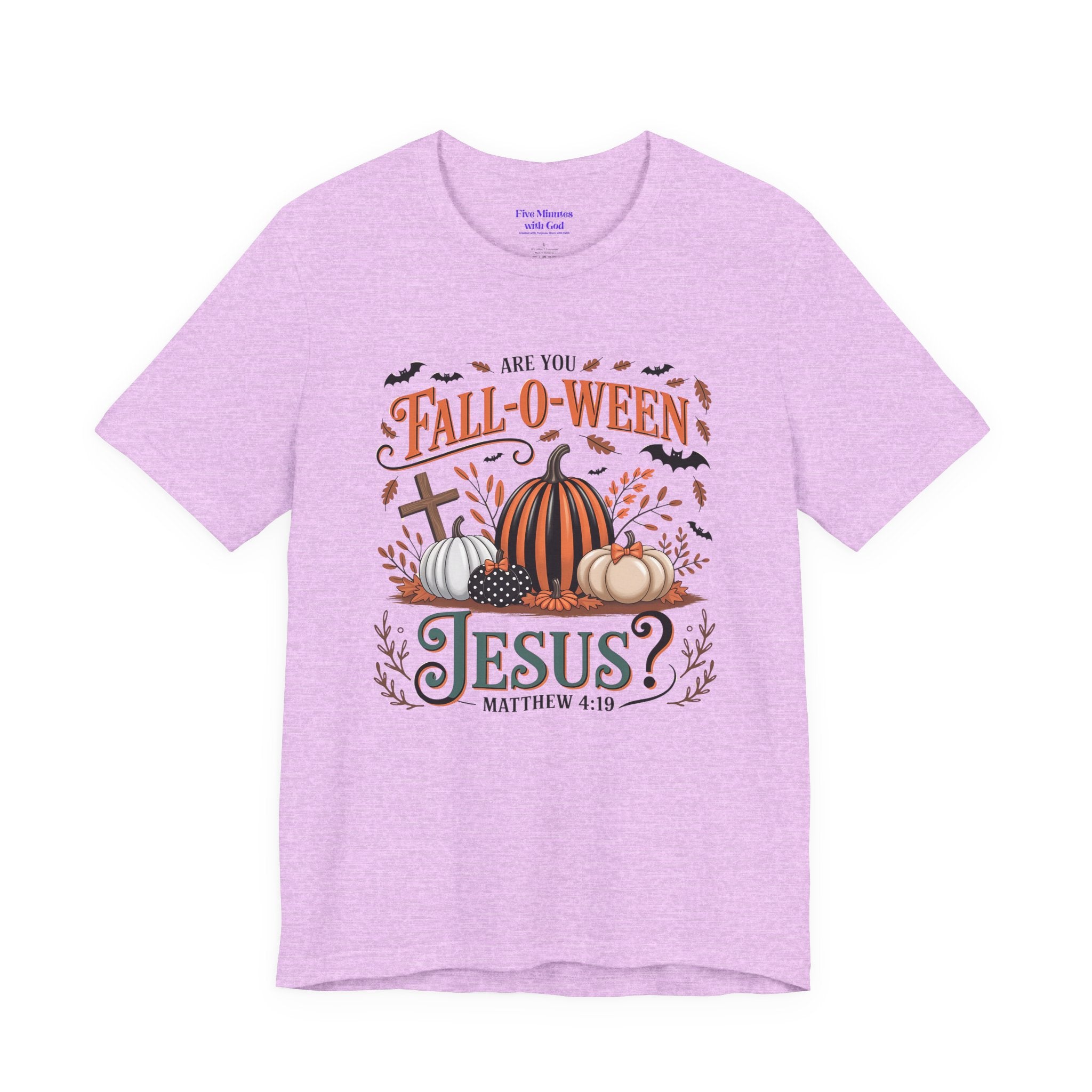 Fall-O-Ween Jesus Tee, Funny Fall T-Shirt, Unisex Pumpkin Shirt, Halloween Christian Top, Autumn Graphic Tee, Religious Casual Wear