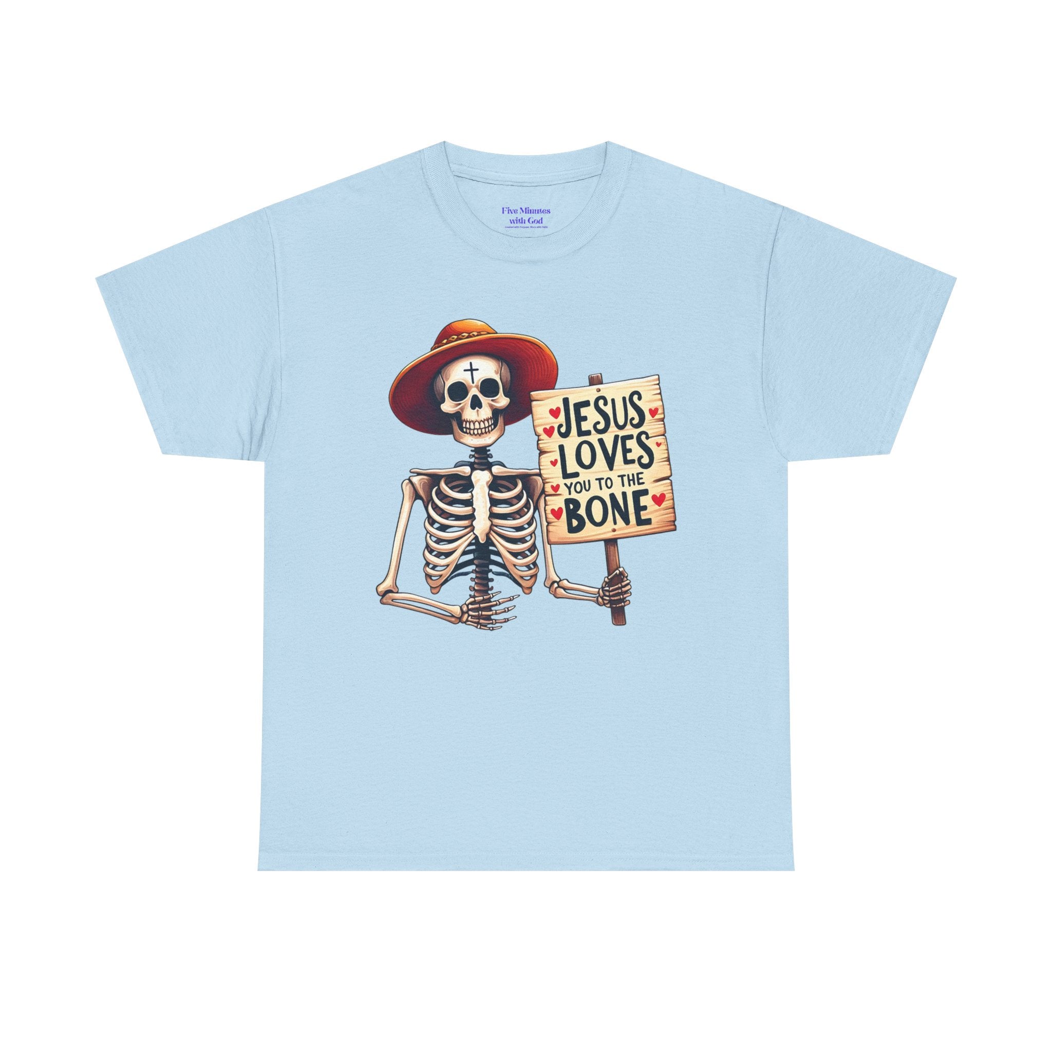 Jesus Loves You to the Bone Tee | Fun Skeleton Shirt, Unisex T-Shirt, Halloween Gift, Faith Apparel, Casual Wear, Holiday Shirt