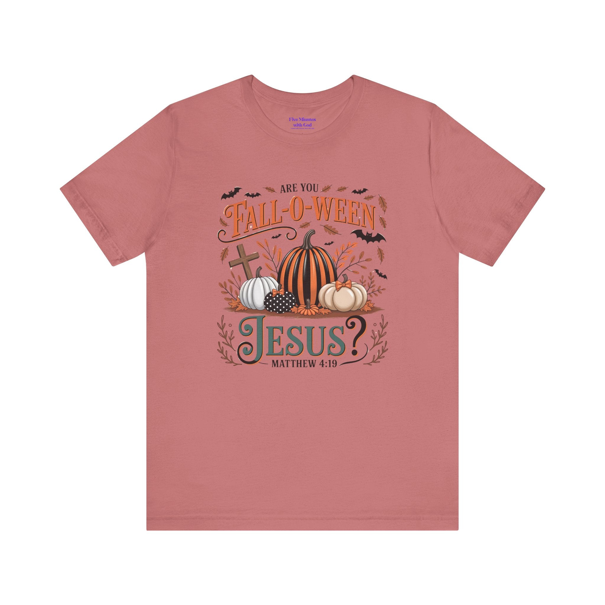 Fall-O-Ween Jesus Tee, Funny Fall T-Shirt, Unisex Pumpkin Shirt, Halloween Christian Top, Autumn Graphic Tee, Religious Casual Wear
