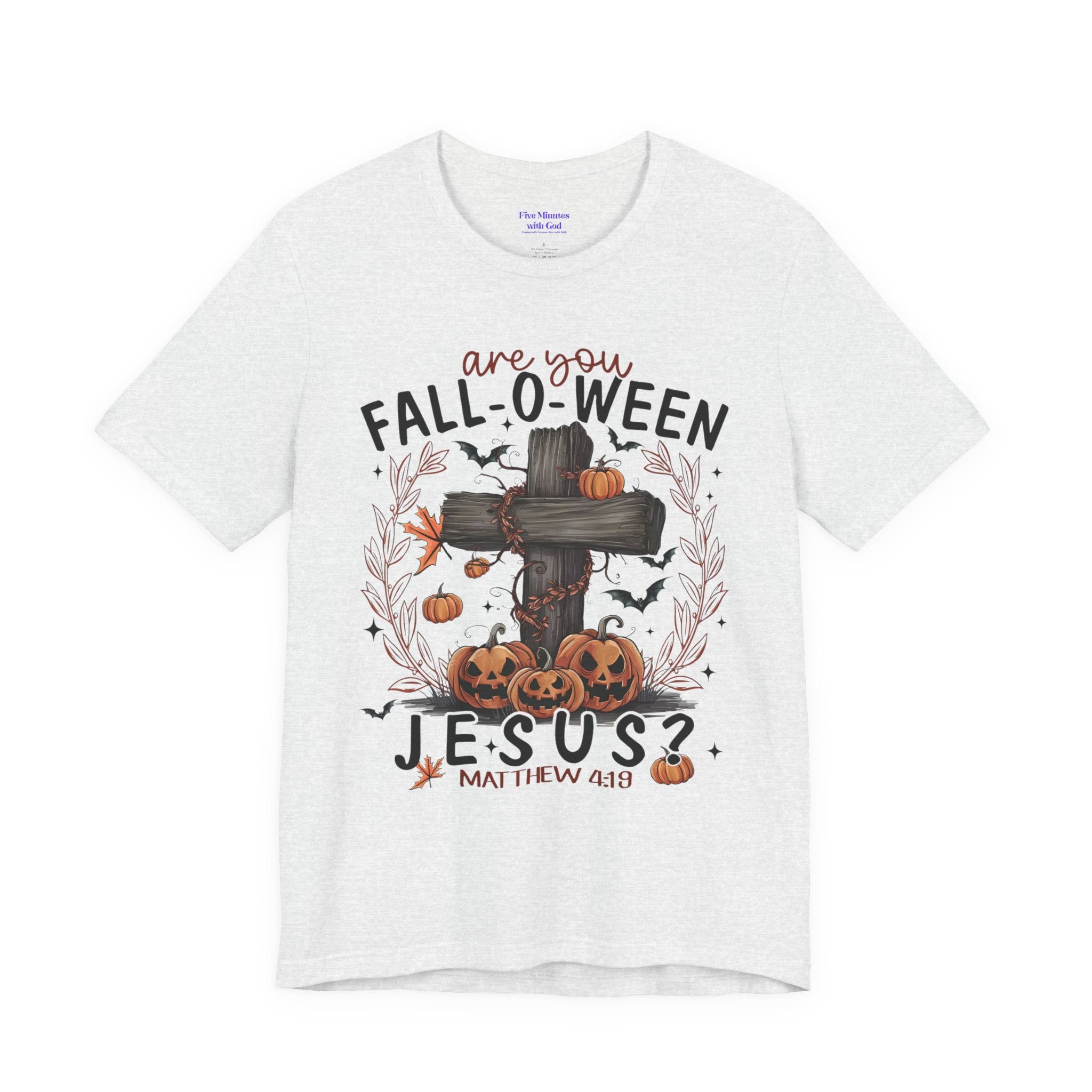 Autumn Pumpkin Christian Tee, Relaxed Fit Unisex Shirt, Fall Inspiration Tee, Cozy Halloween Top, Faith-Based Apparel