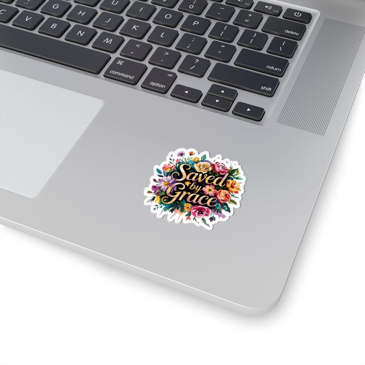 Floral Inspirational Sticker Set, Saved by Grace Decor, Laptop Stickers, Gift for Friends, Spring Floral Art