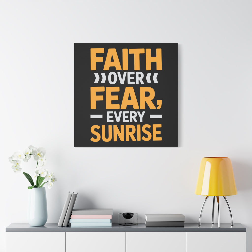 Inspirational Wall Art, Motivation Decor, Faith over Fear Canvas, Uplifting Home Decoration, Perfect Gift for New Beginnings