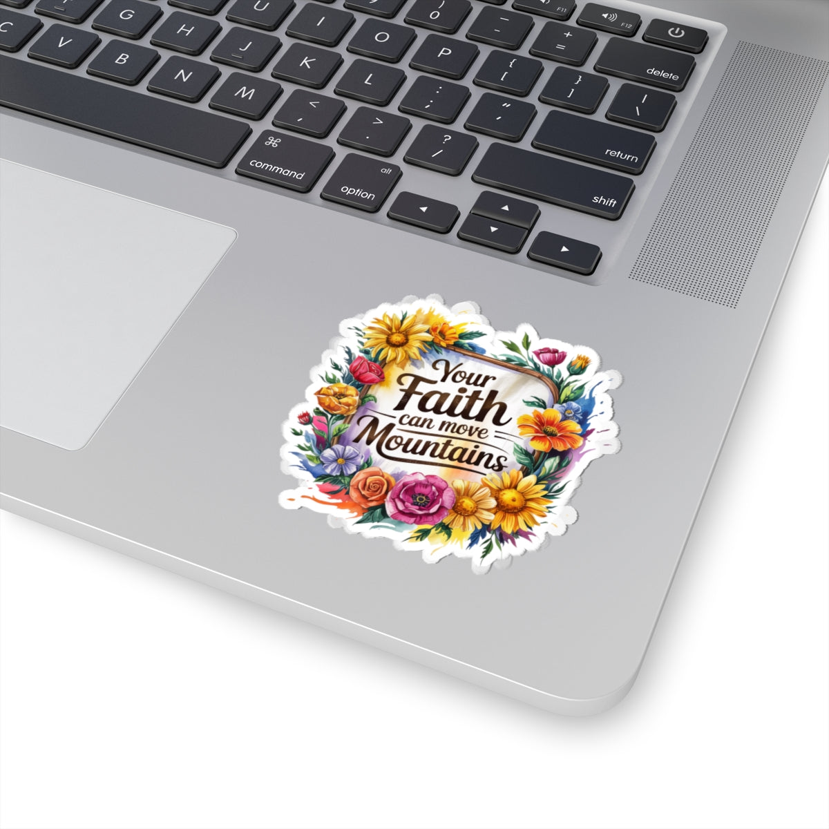 Inspirational Floral Kiss-Cut Stickers | Faith Decor, Bible Quotes, Flower Stickers, Laptop Decals, Gift Ideas