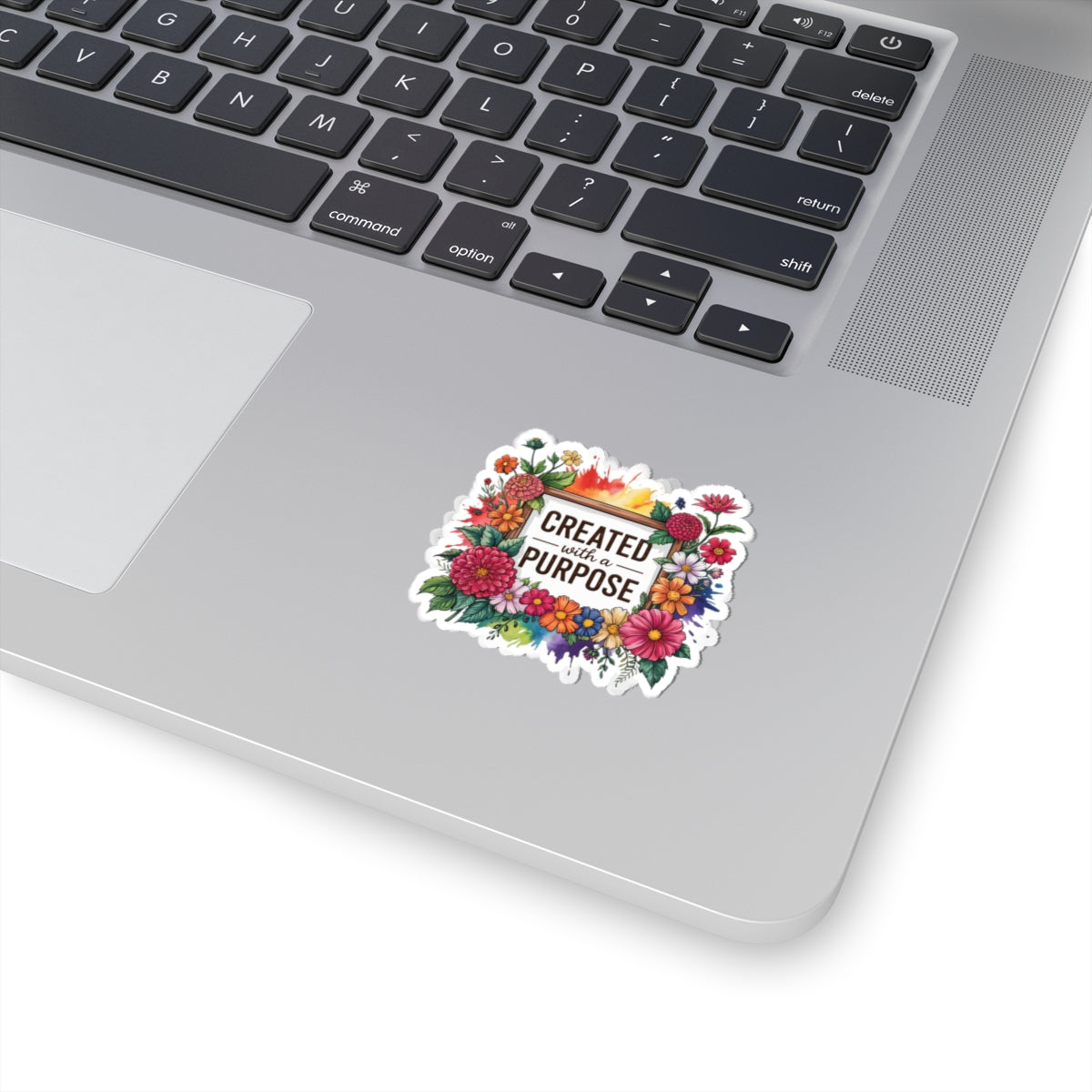 Floral Inspirational Stickers, Created with a Purpose Art, Laptop Decor, Journal Accessories, Gift for Flower Lovers