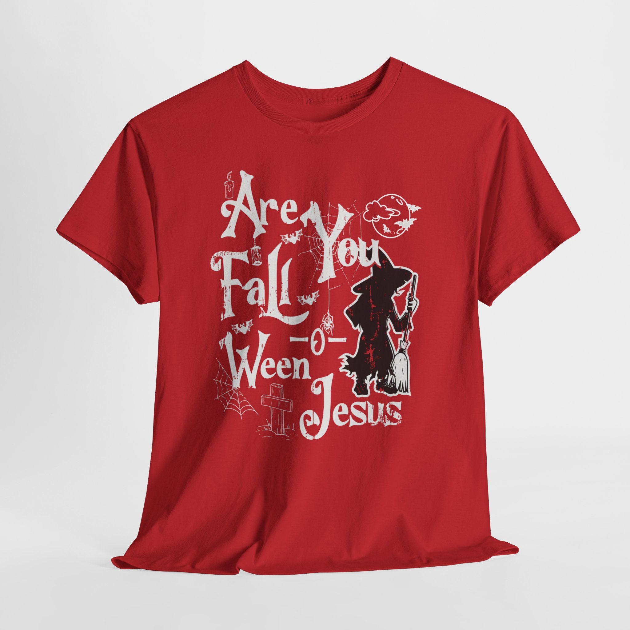 Fall-Themed Unisex Heavy Cotton Tee - Halloween, Jesus Celebration, Autumn Vibes, Casual Wear, Gift Idea