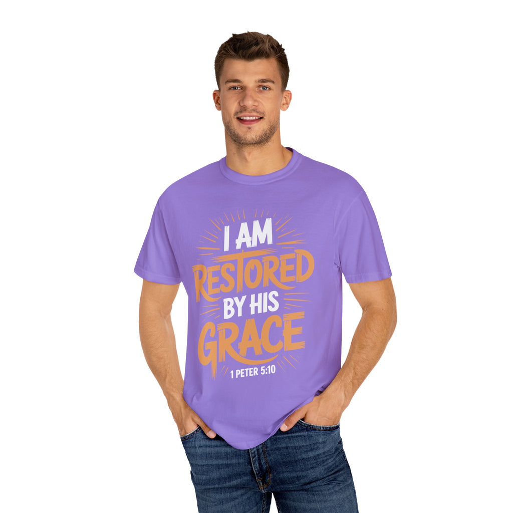 I Am Restored By His Grace Inspirational Graphic Tee