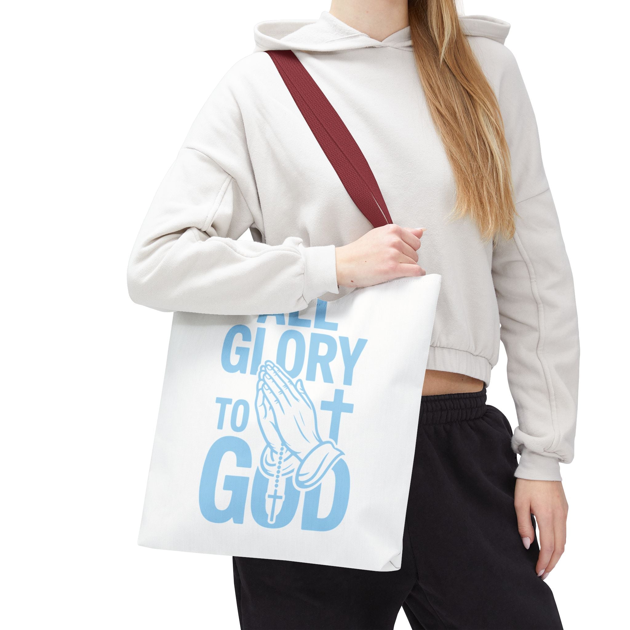Faith-Inspired Tote Bag, All Glory to God, Christian Gift, Reusable Shopping Bag, Inspirational Tote, Church Event Carryall