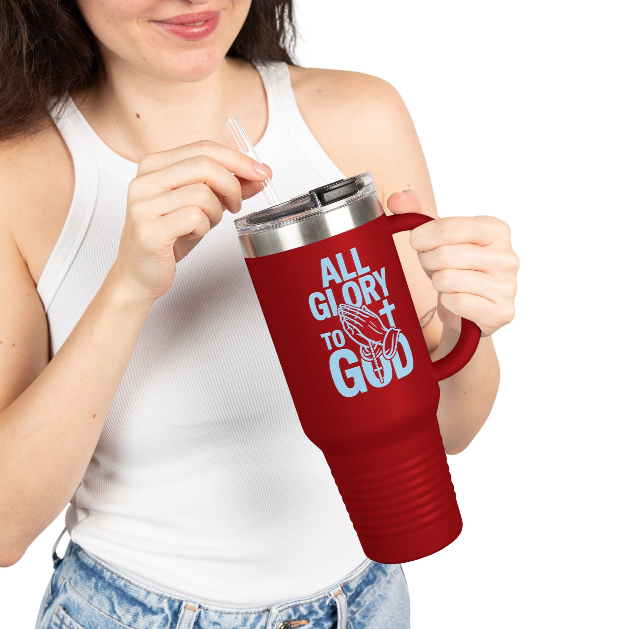 Insulated Travel Mug with Inspirational Quote, Perfect for Coffee Lovers, Bible Verses, Gift for Him/Her, Reusable Drinkware