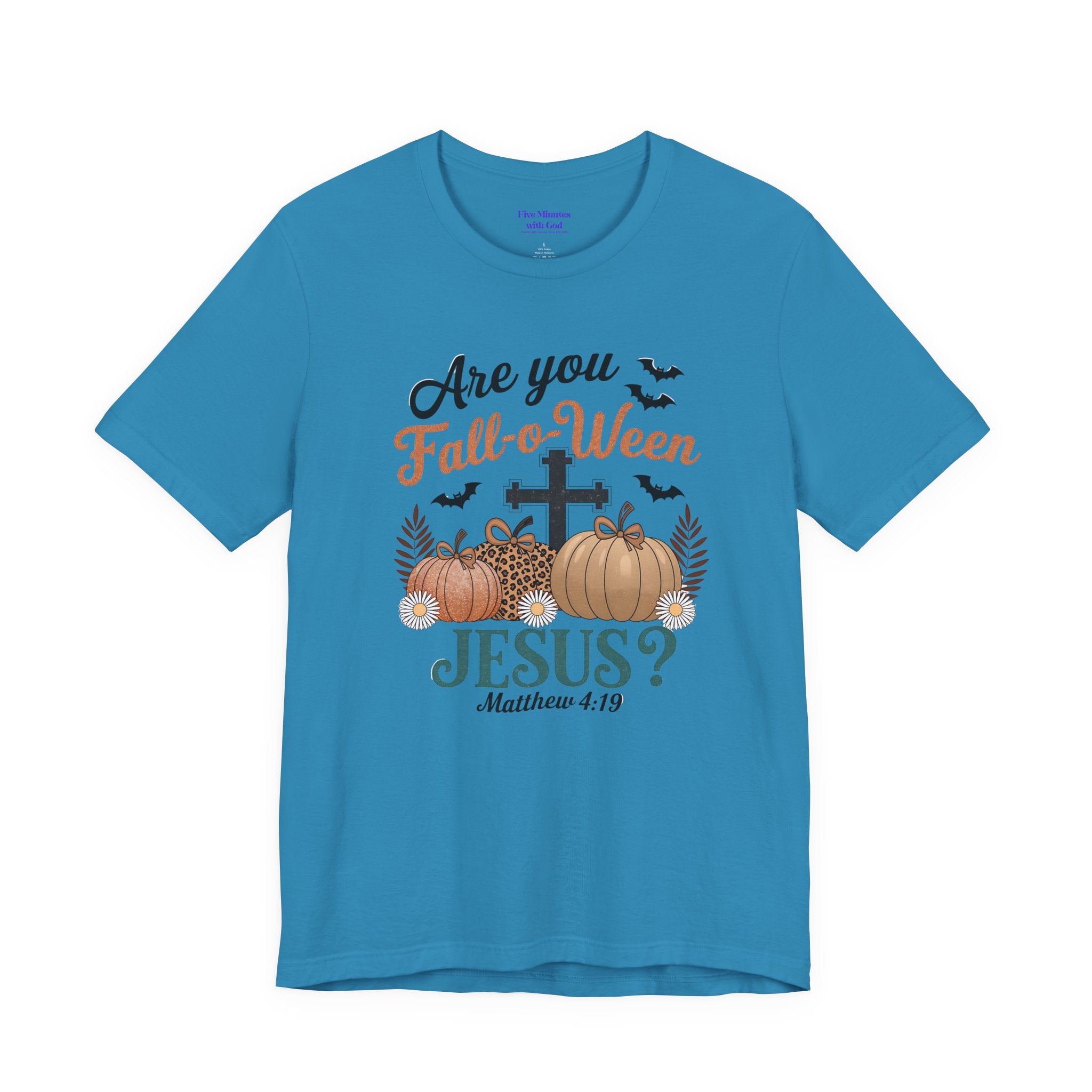 Fall-themed Christian Tee, Are You Fall-o-Ween Jesus?, Unisex Halloween Shirt, Autumn Faith T-Shirt, Pumpkin Design Top