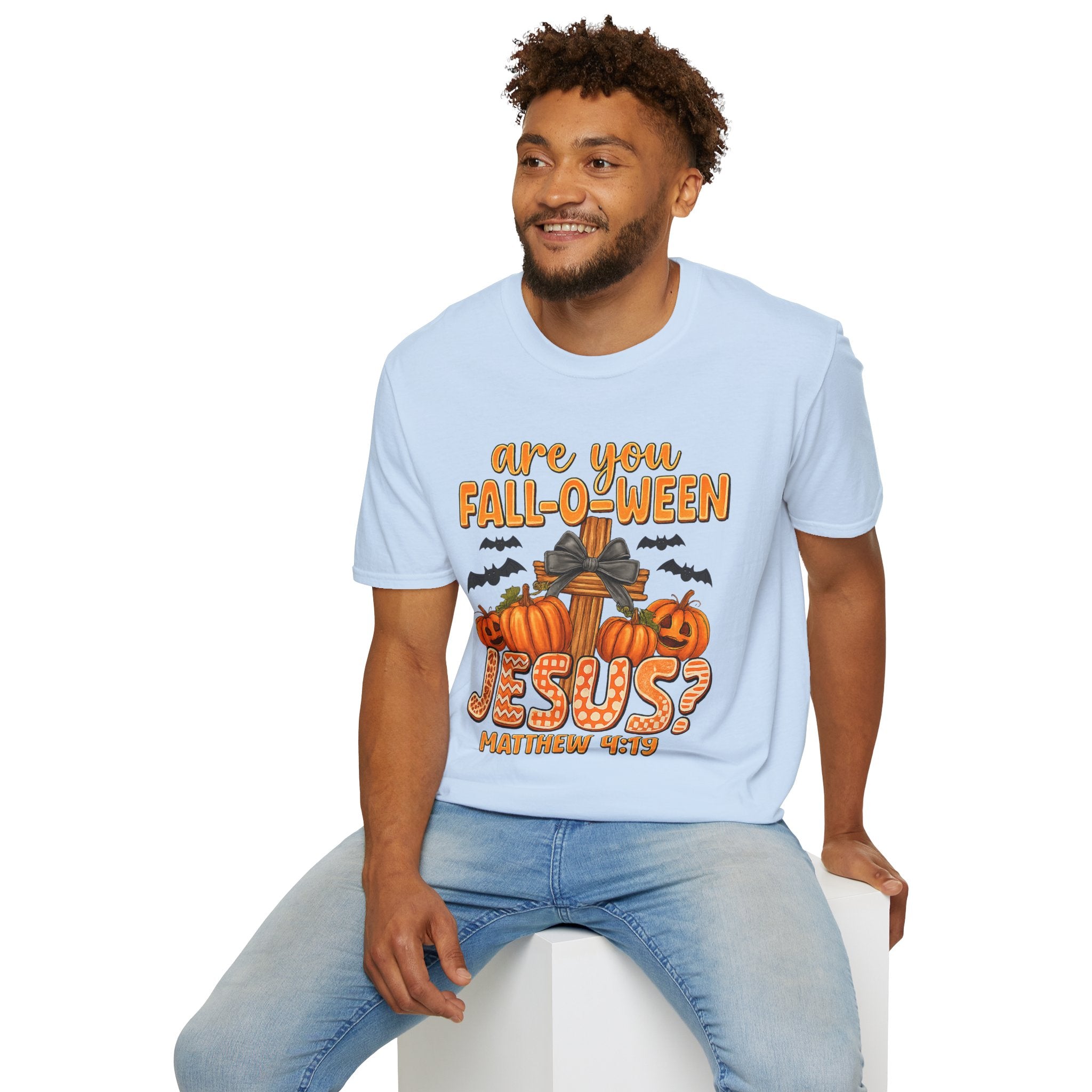 Funny Christian Halloween T-Shirt, Jesus Pumpkin Tee, Unisex Fall Shirt, Autumn Festive Apparel, Holiday Gift Idea