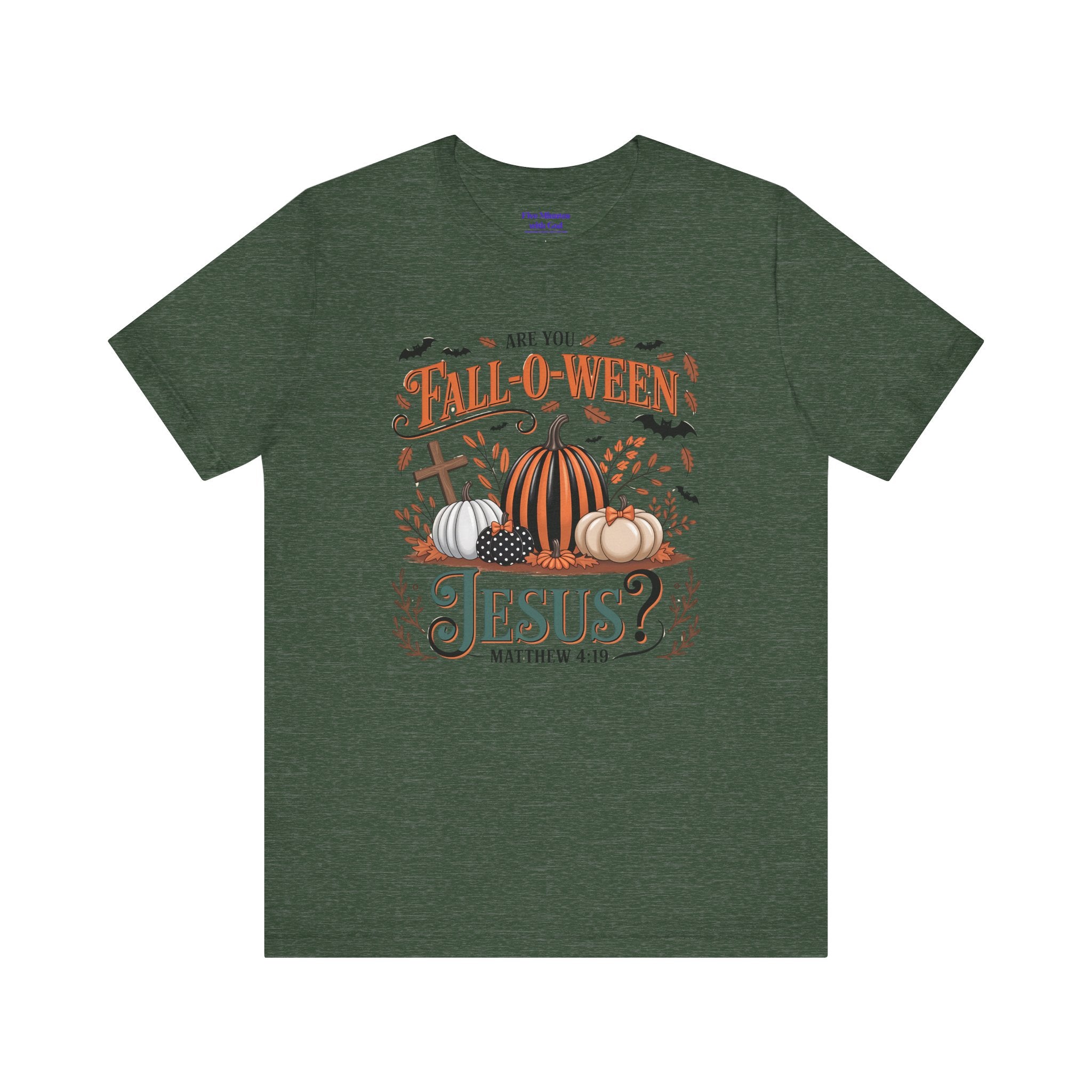 Fall-O-Ween Jesus Tee, Funny Fall T-Shirt, Unisex Pumpkin Shirt, Halloween Christian Top, Autumn Graphic Tee, Religious Casual Wear
