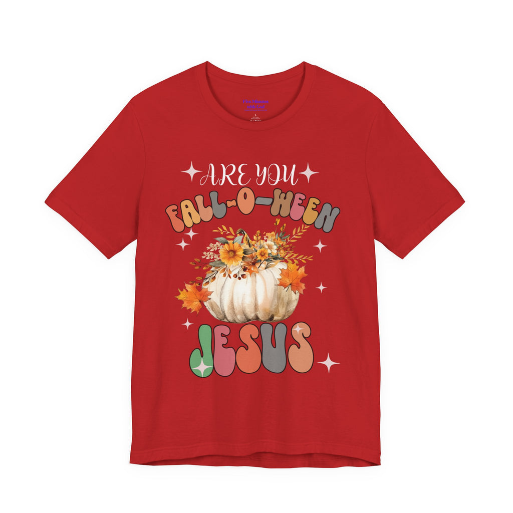 Fall-Themed Jesus Tee, Unisex Jersey T-Shirt, Cozy Autumn Apparel, Thanksgiving Gift, Fall Celebration Shirt, Christian Fashion
