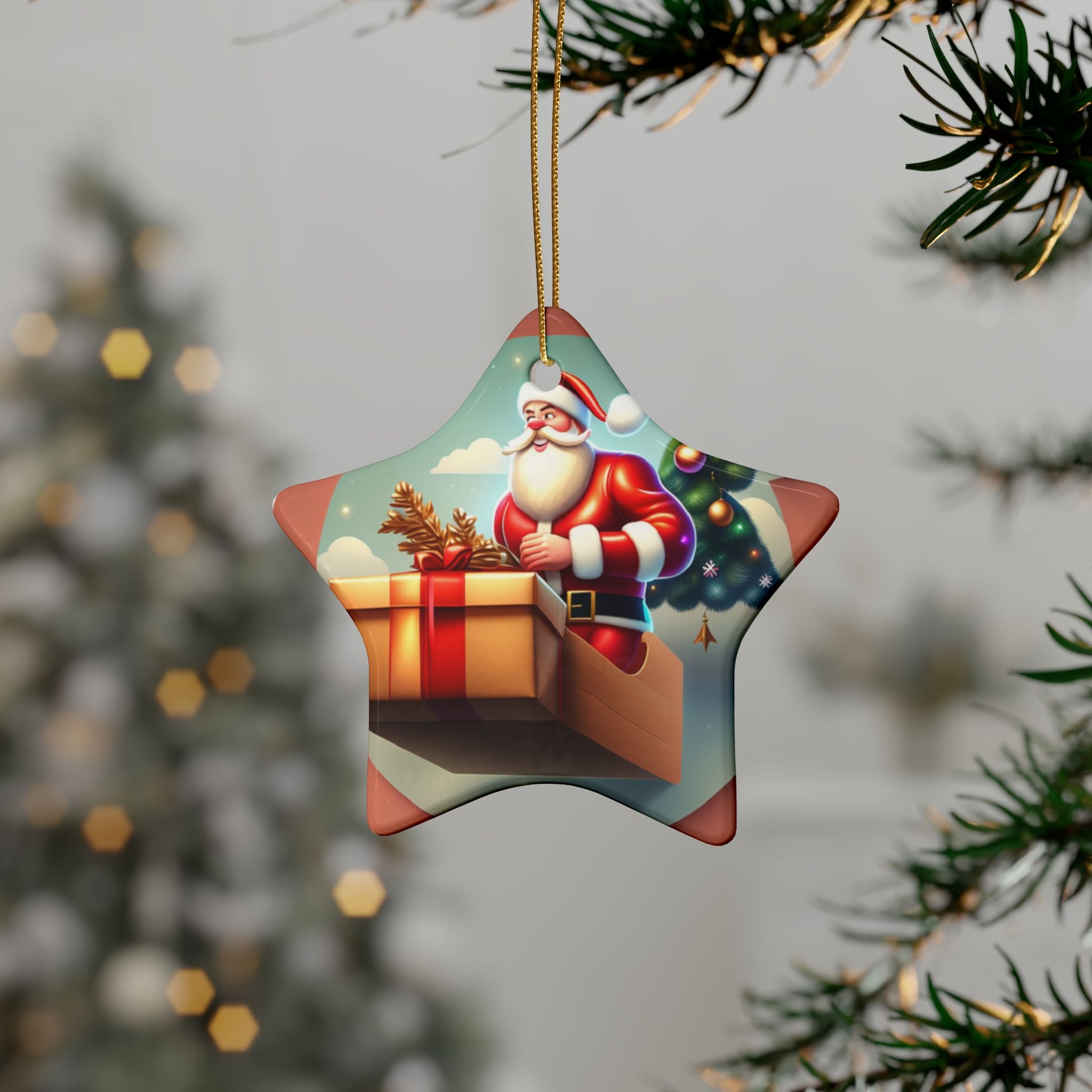 Festive Santa Ceramic Ornaments - Holiday Decor, Christmas Tree Decorations, Personalized Gifts, Stocking Stuffers, Winter Celebrations